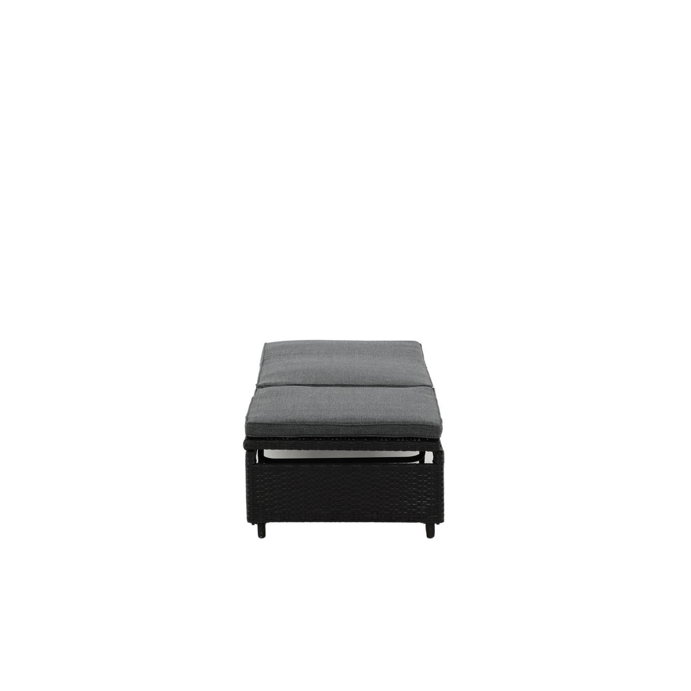 Fjôrd - Lounge Ligbed Zwart|Grijs - London