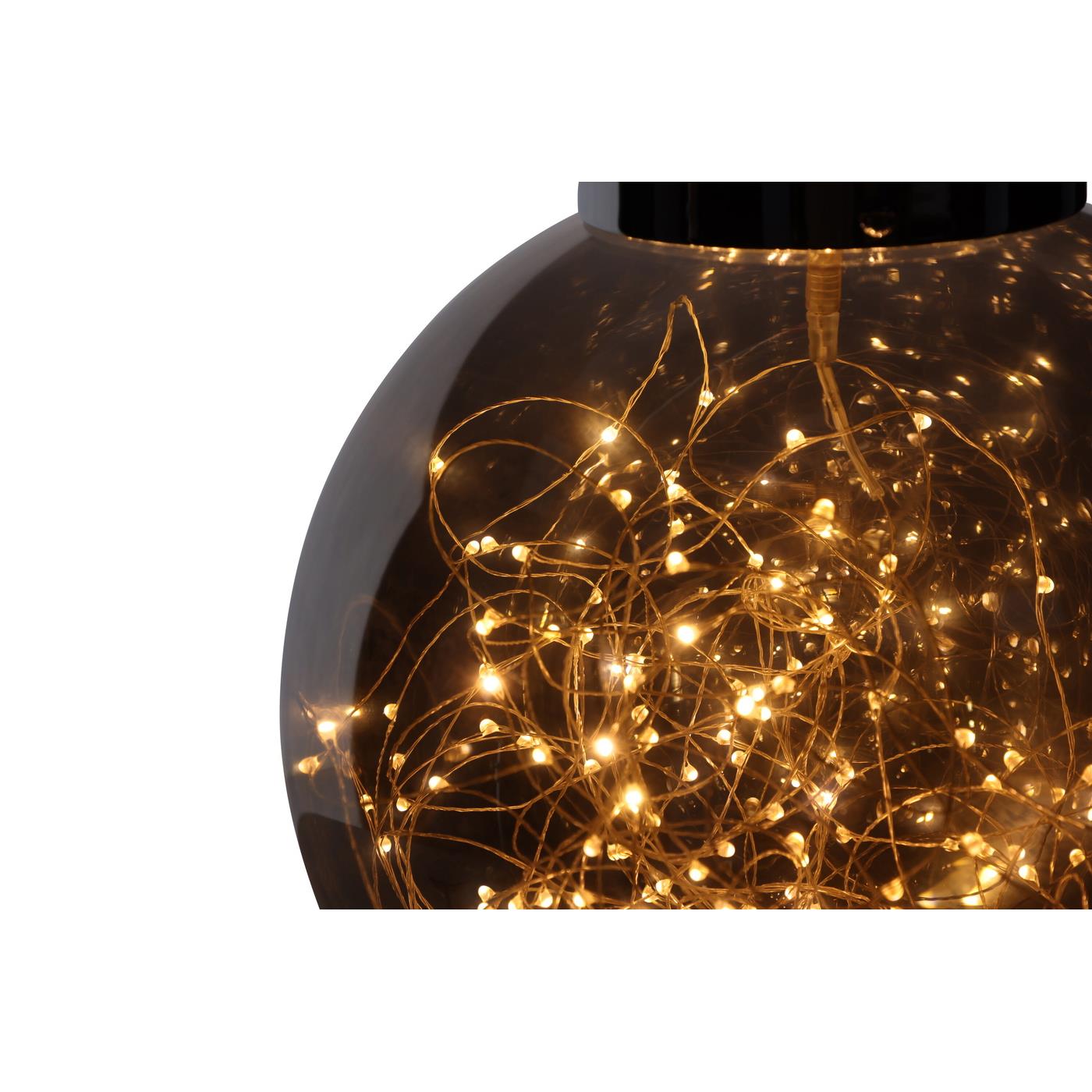 Fjôrd - Hanglamp Zwart Smoked - Glas - Lemans