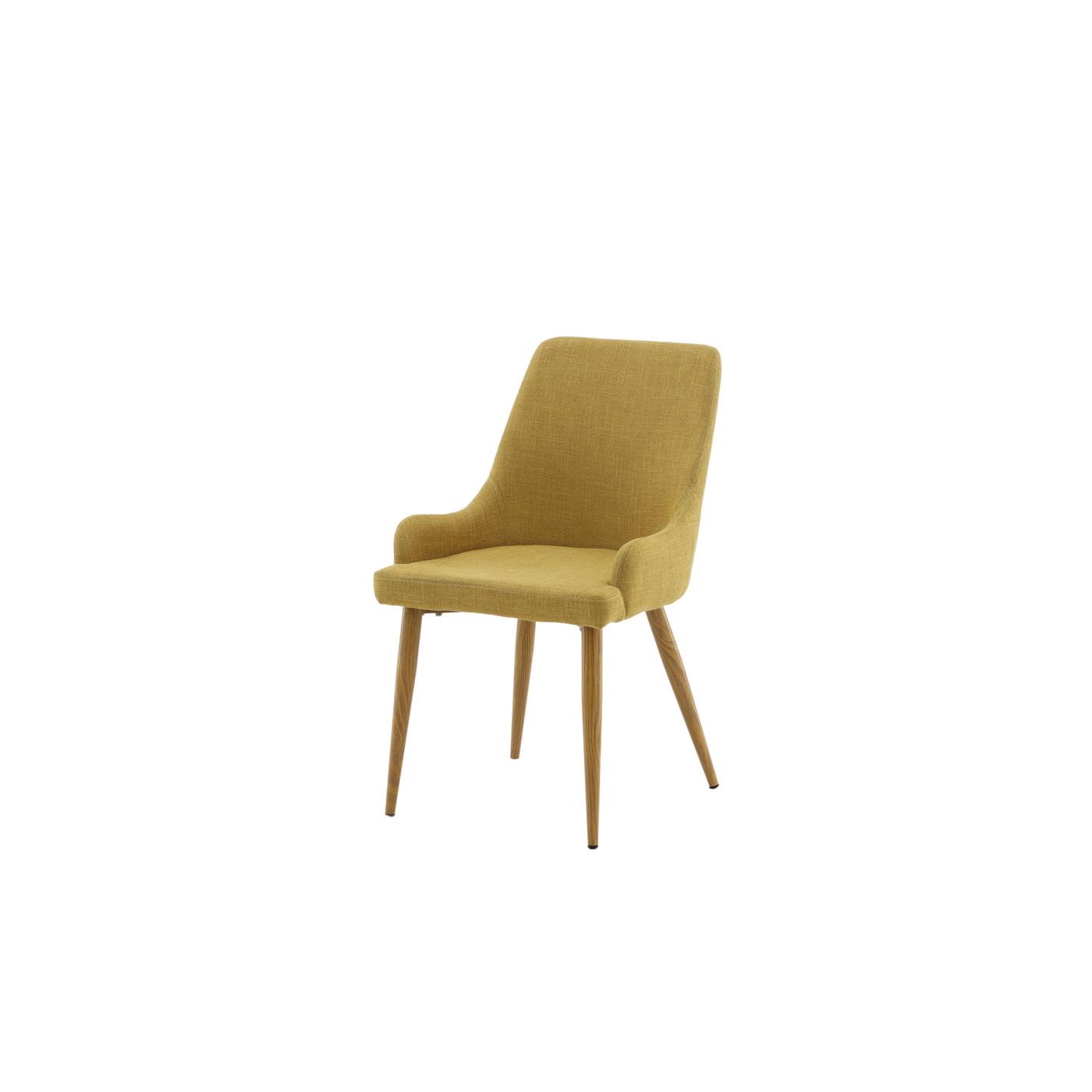Fjôrd - Eetkamerstoel Mosterd|Eikenlook - Plaza - Set van 2
