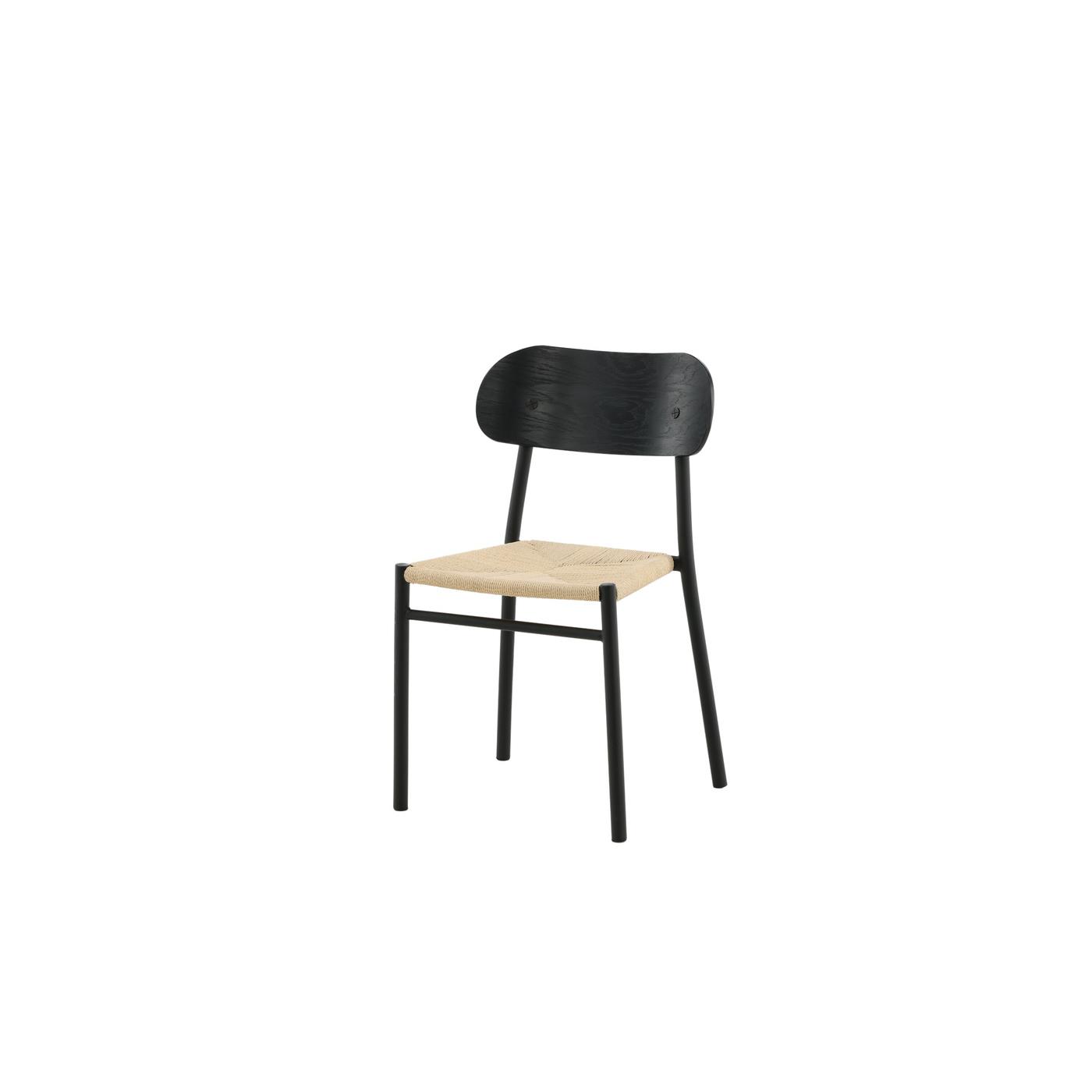 Fjôrd - Eetkamerstoel Naturel|Zwart - Polly - Set van 2