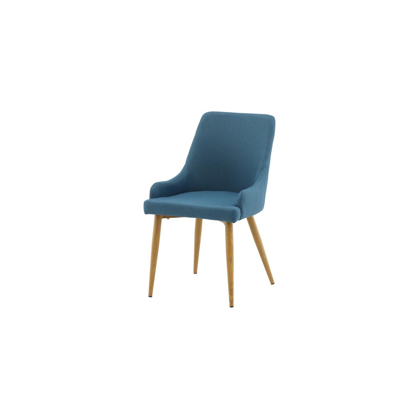 Fjôrd - Eetkamerstoel Blauw|Eikenlook - Plaza - Set van 2