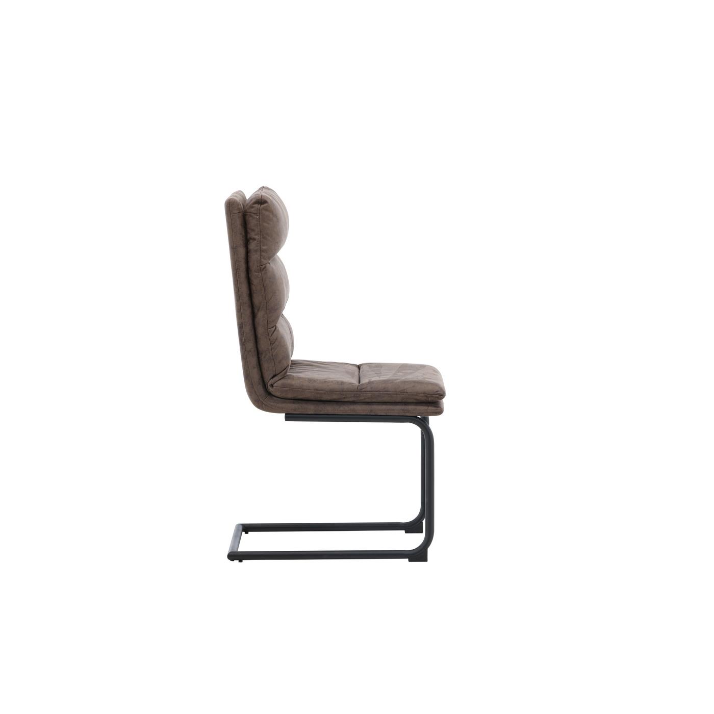 Fjôrd - Eetkamerstoel Bruin - Microfiber - Zizo - Set van 2