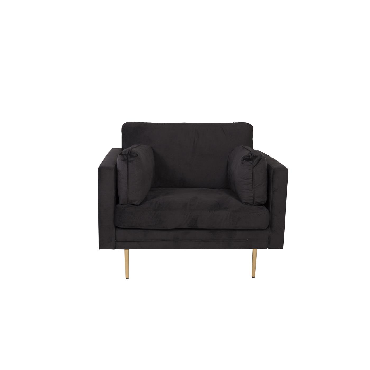 Fjôrd - Fauteuil Zwart|Goud - Velvet - Boom