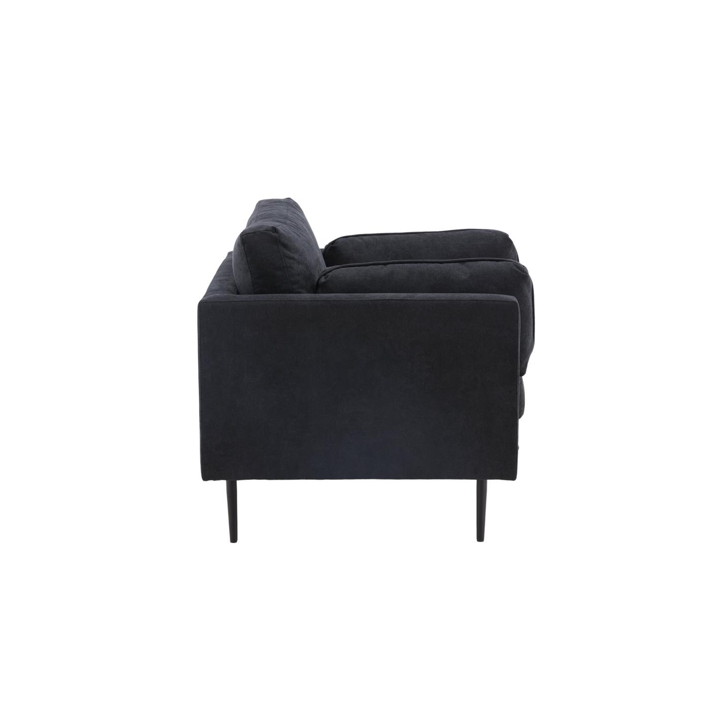 Fjôrd - Fauteuil Zwart - Linnen - Boom