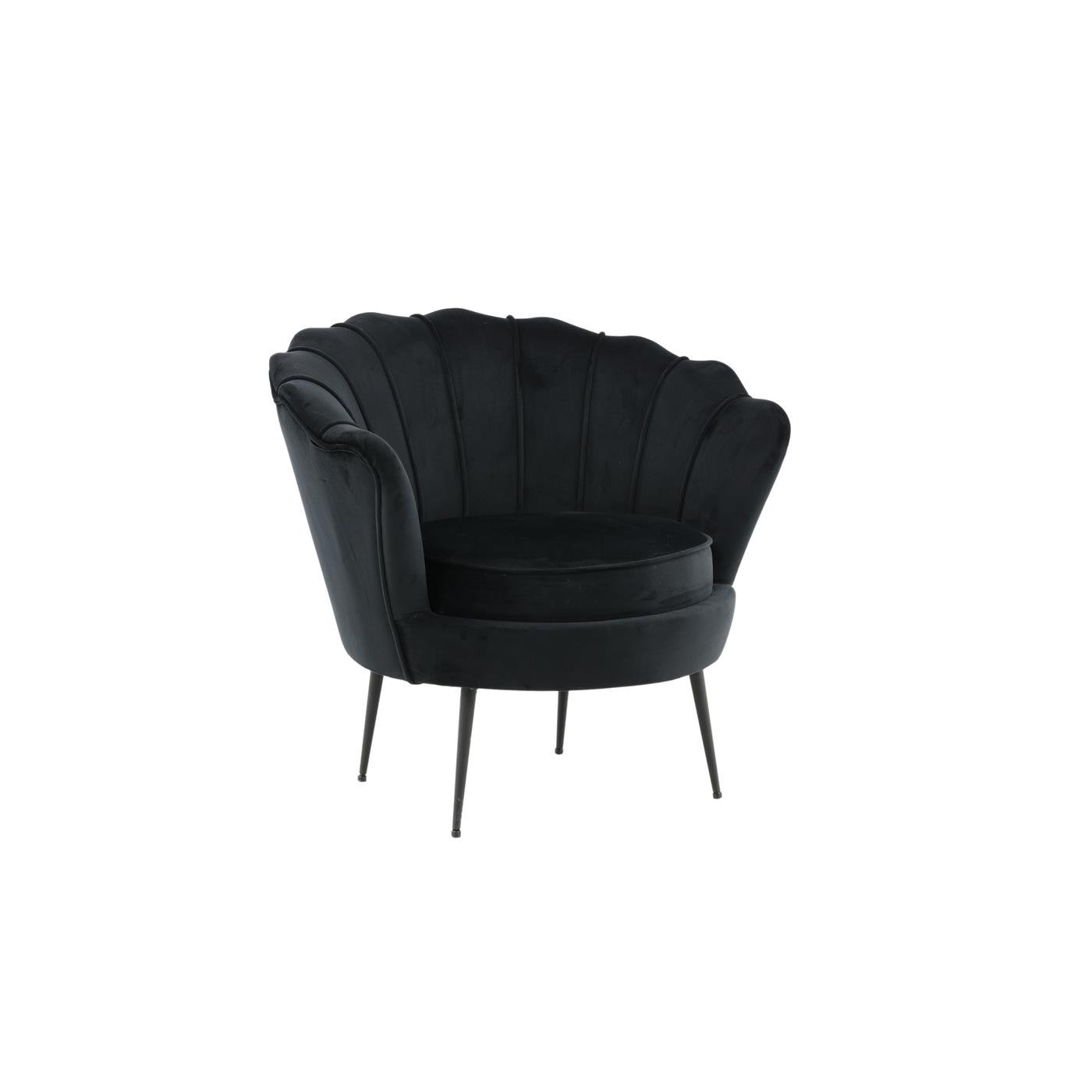 Fjôrd - Fauteuil Zwart - Velvet - Calais