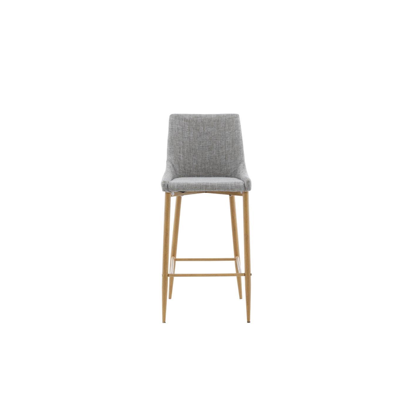 Fjôrd - Barkruk Lichtgrijs|Naturel - Linnen - Plaza - Set van 2