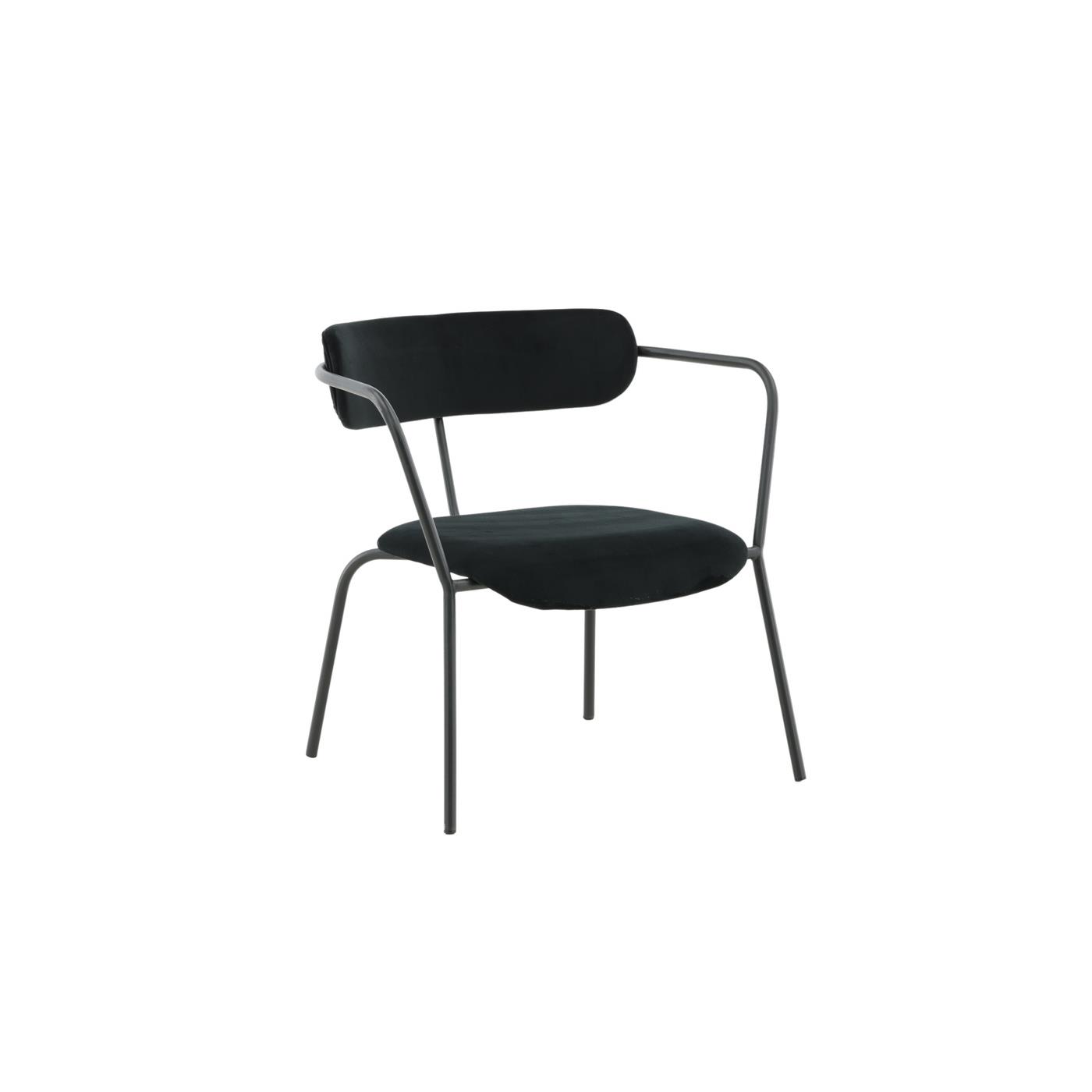 Fjôrd - Fauteuil Zwart - Velvet - Duffy
