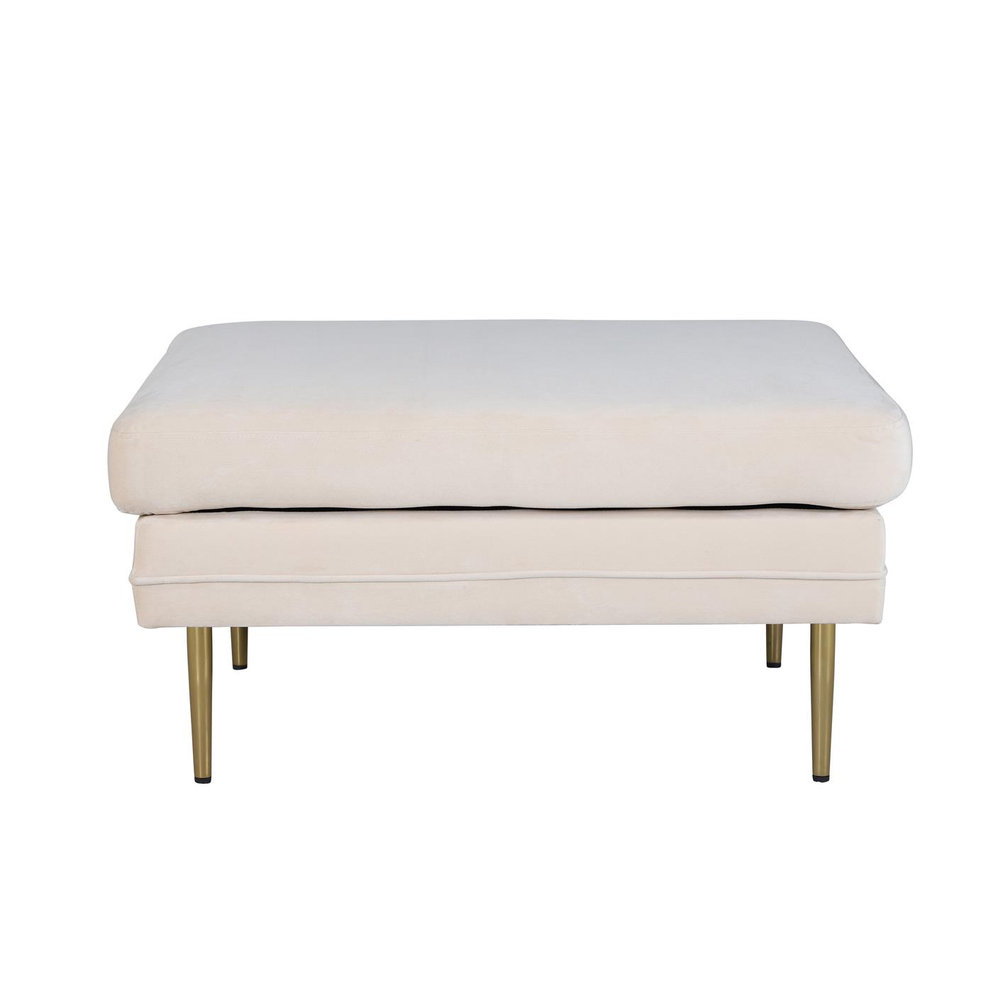 Fjôrd - Poef Beige|Goud - Velvet - Boom