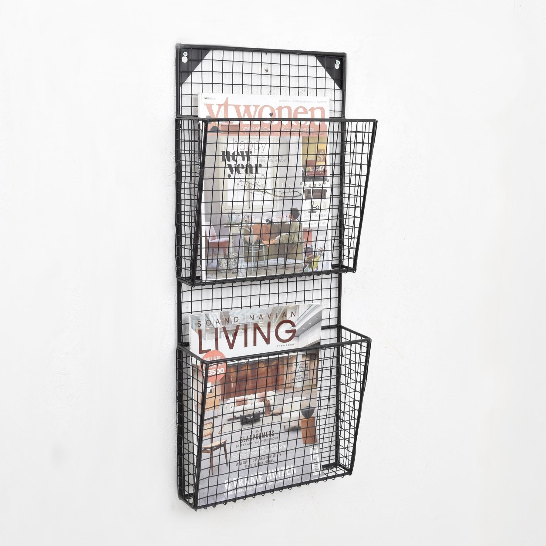 LOFT42 Maggy Gaas Tijdschriftenrek Large - Metaal - Zwart - 2 Vaks