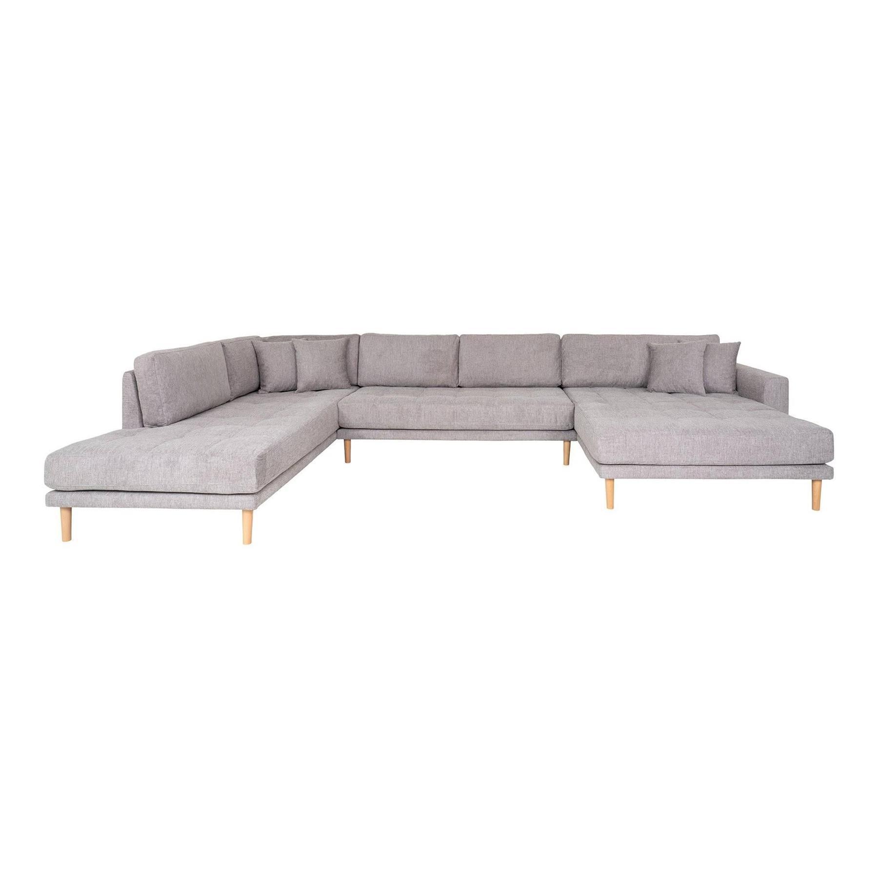 House Nordic - U-Bank Lichtgrijs - Open Einde Rechts - 370x220x76cm