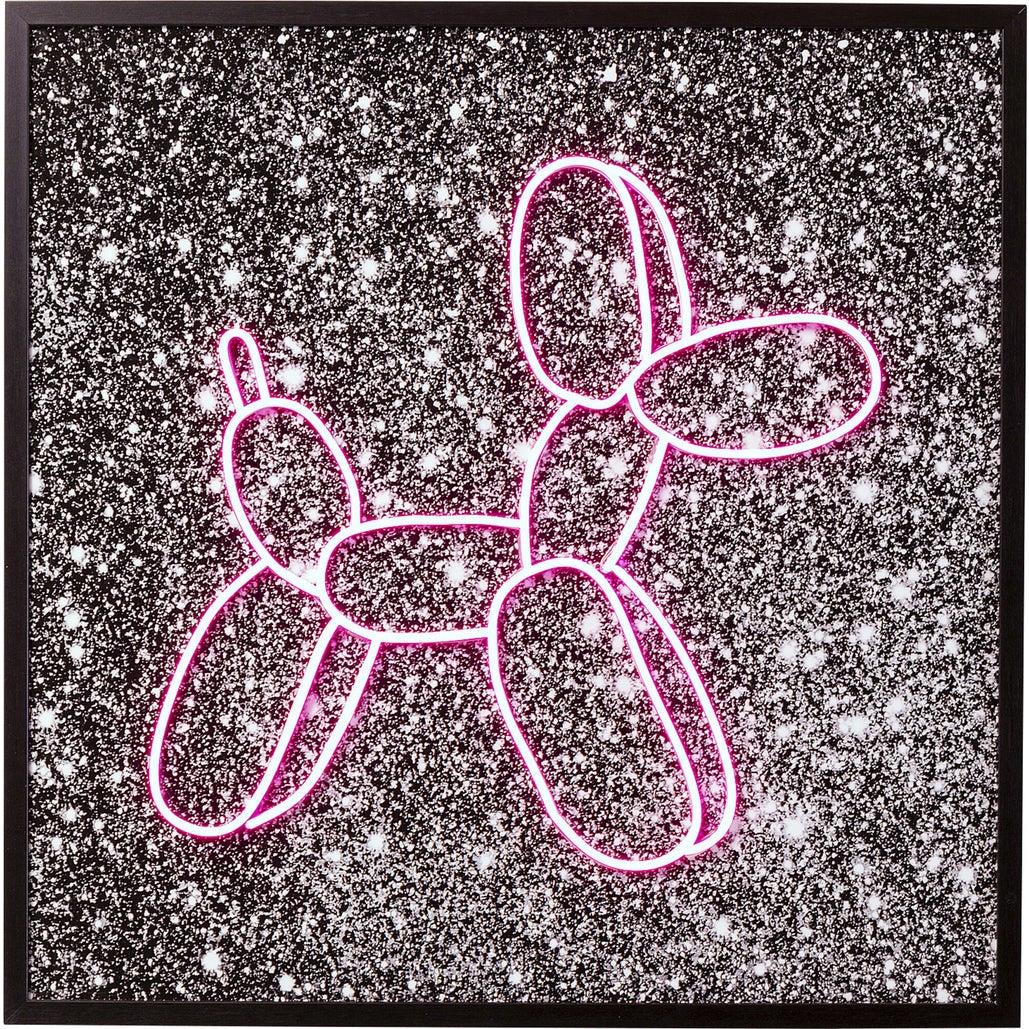 Kare Glas Schilderij Balloon Dog LED 80x80cm
