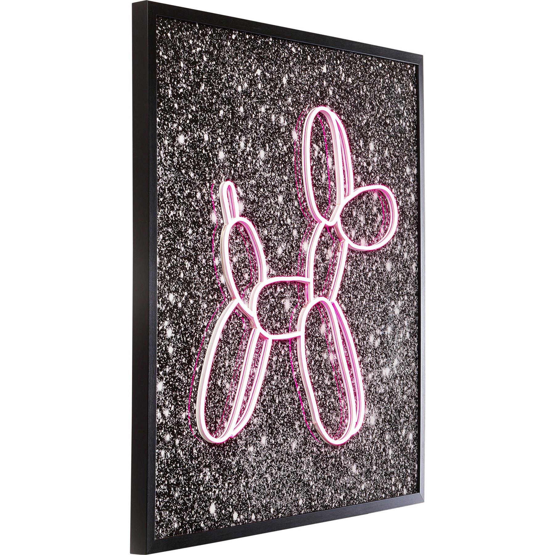 Kare Glas Schilderij Balloon Dog LED 80x80cm