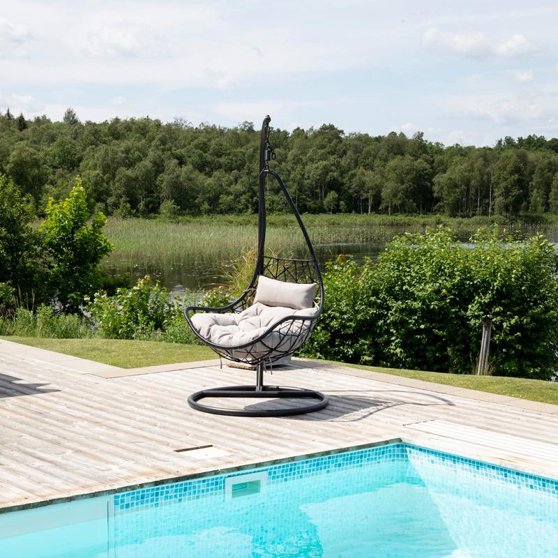Fjôrd - Hangstoel Zwart - Wicker - Vide