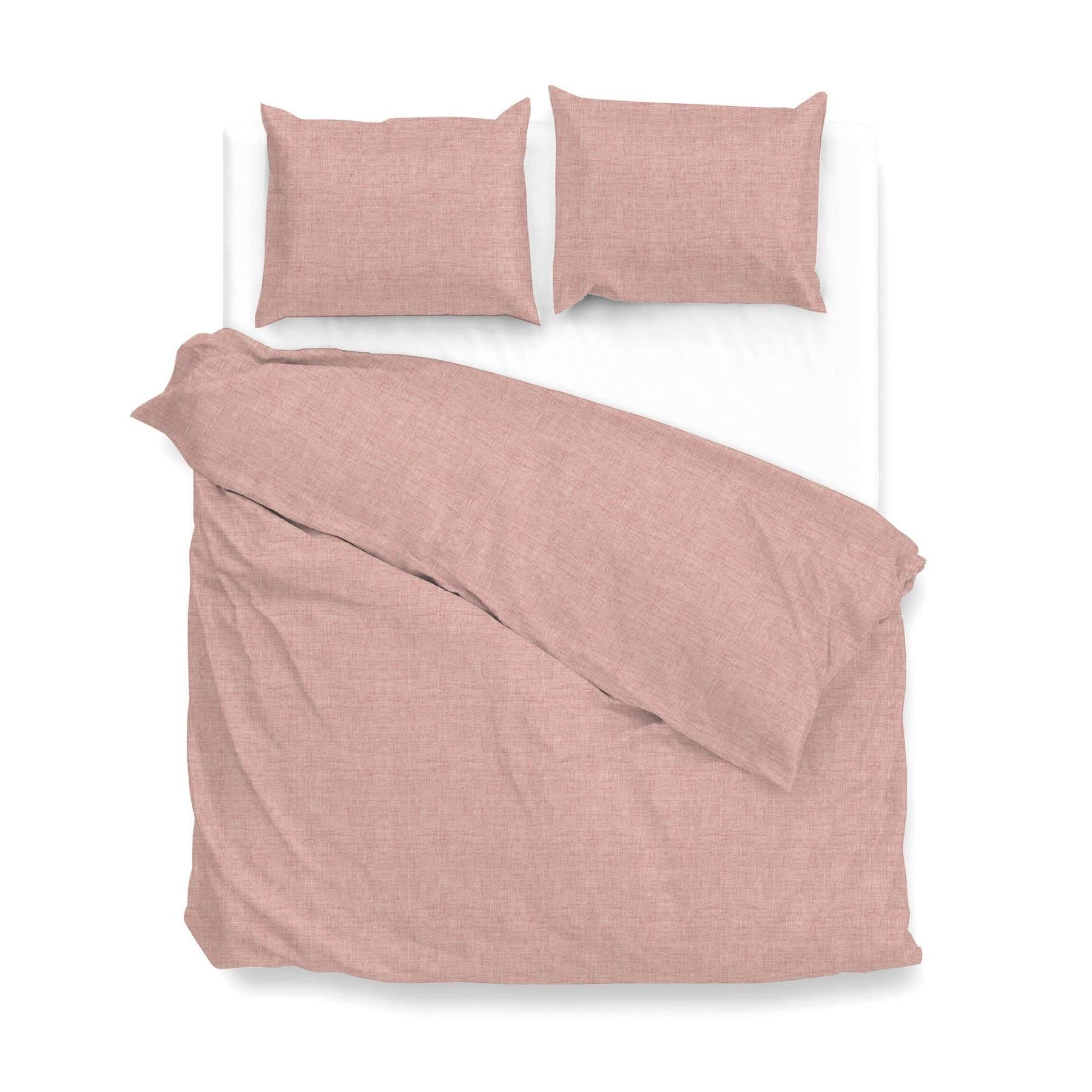 Zo Home Dekbedovertrek Katoen Lino Linnen Look - shell red