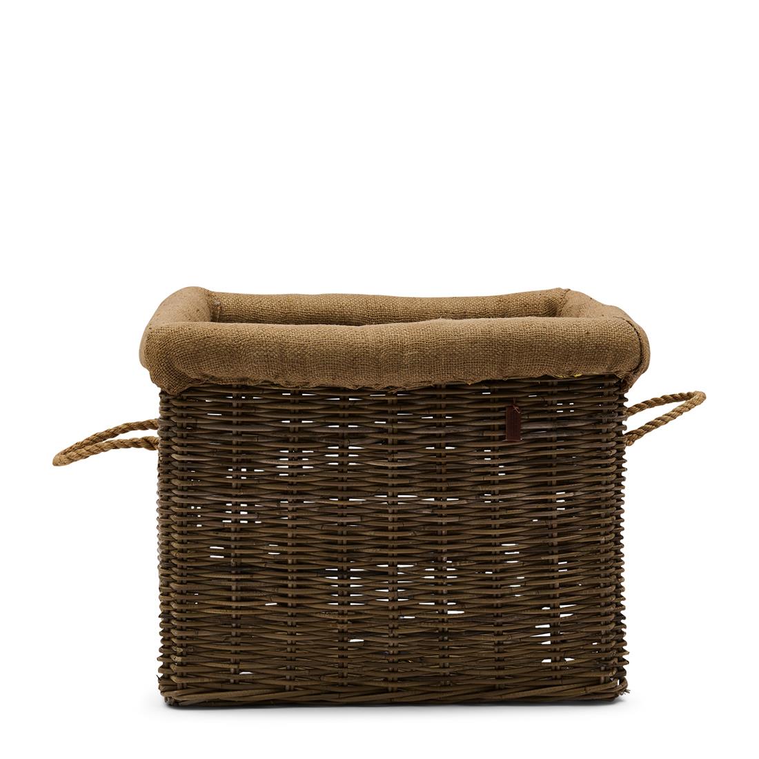 Riviera Maison Opbergmand Naturel - Log - Rattan (LxBxH) 40x53x52