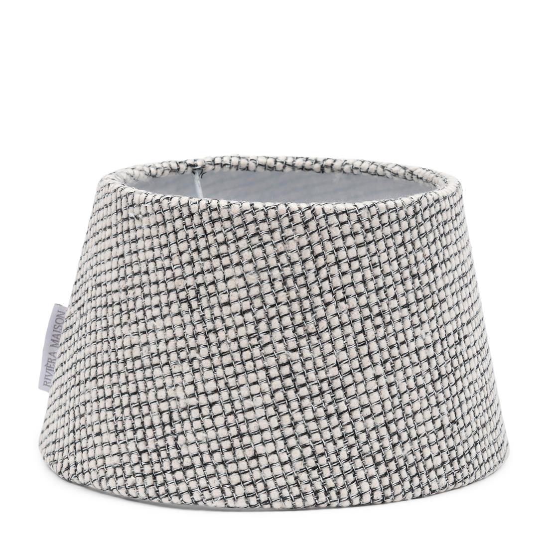 Riviera Maison Lampenkap Zwart|Wit - Lanier - Zijde|IJzer (ØxH) 20x12
