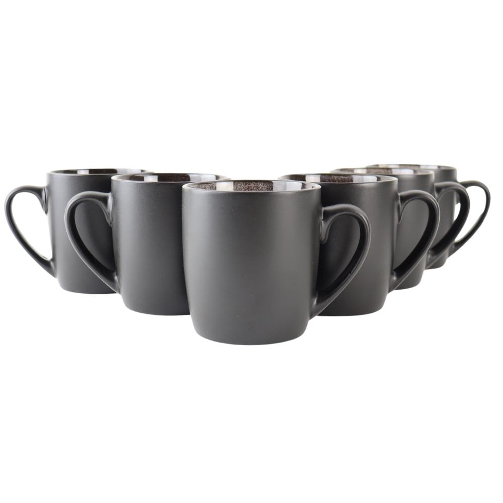 OTIX KoffieKopjes Koffiemokken Set van 6 Koffietassen Zwart Mat 350...