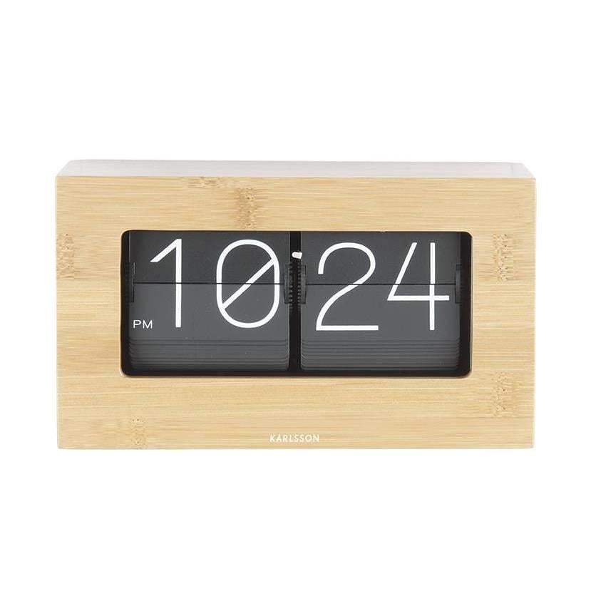 Karlsson Tafelklok Boxed - Flip - Bamboe - 20,5x7x11,5cm