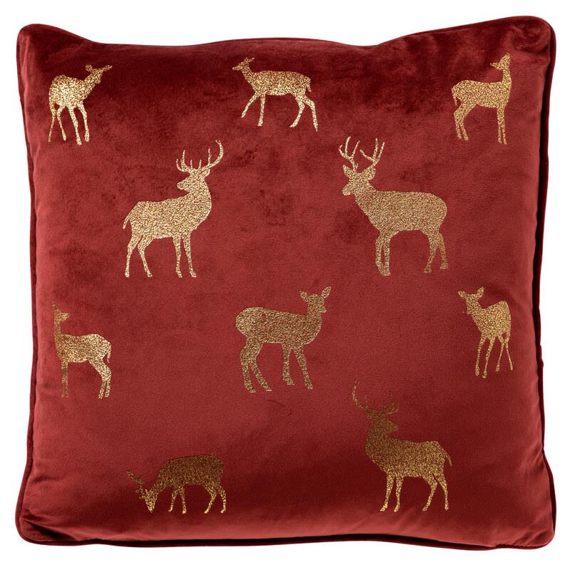 Christmas - Kerst sierkussen - 45x45 cm, Rood