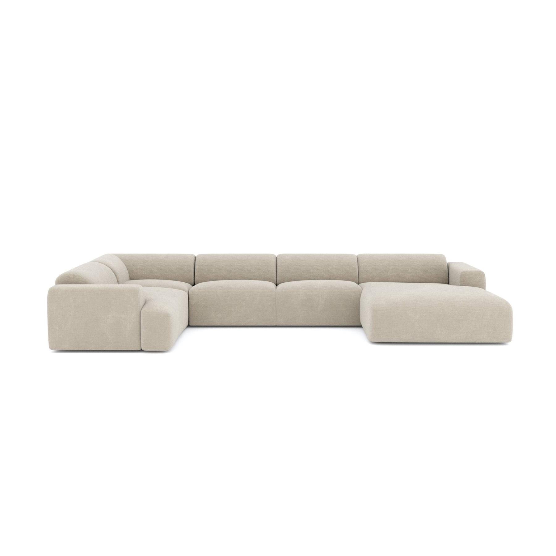 Panorama bank, recht, fluweel met beige patroon
