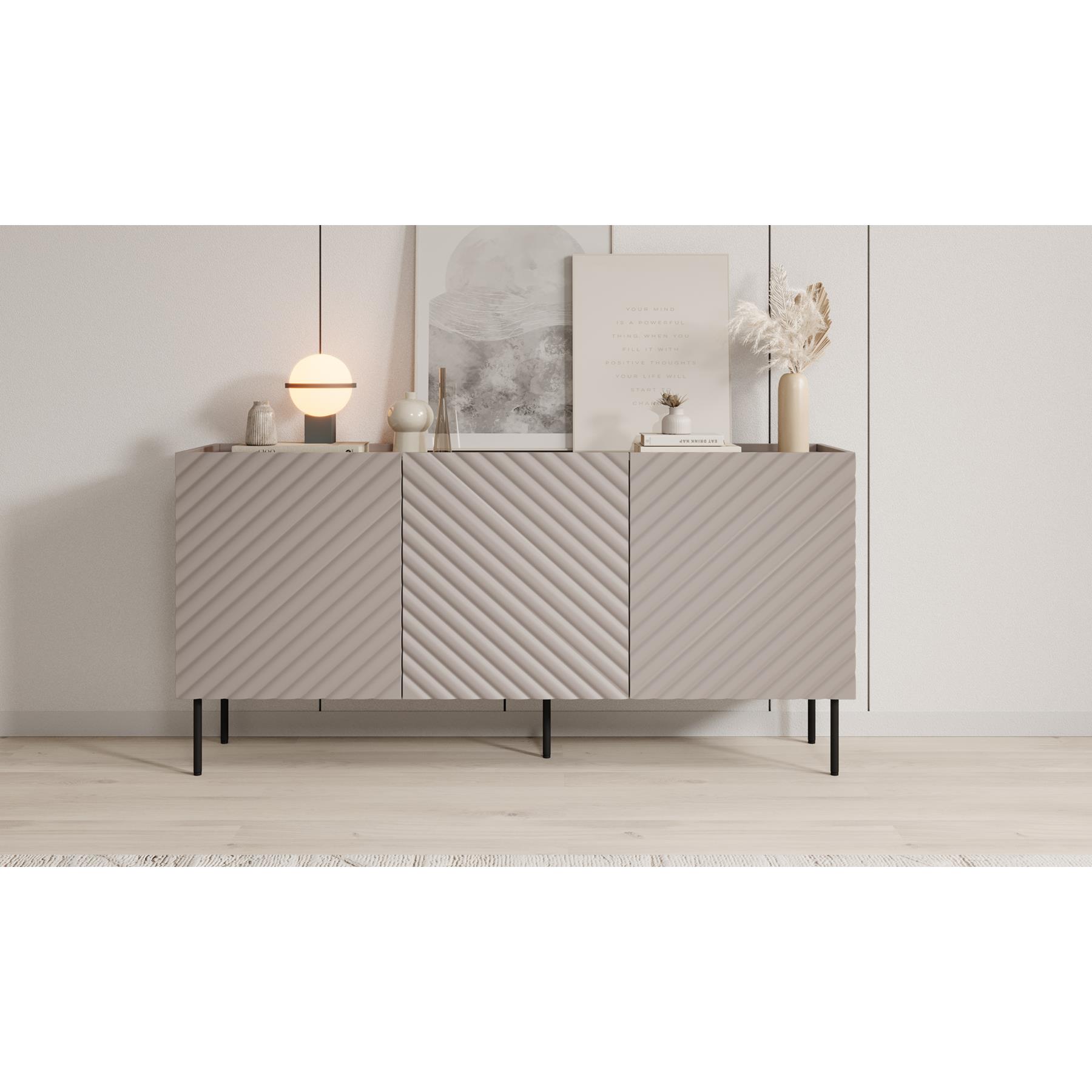 Meubella Dressoir Laguna - Beige - 165 cm