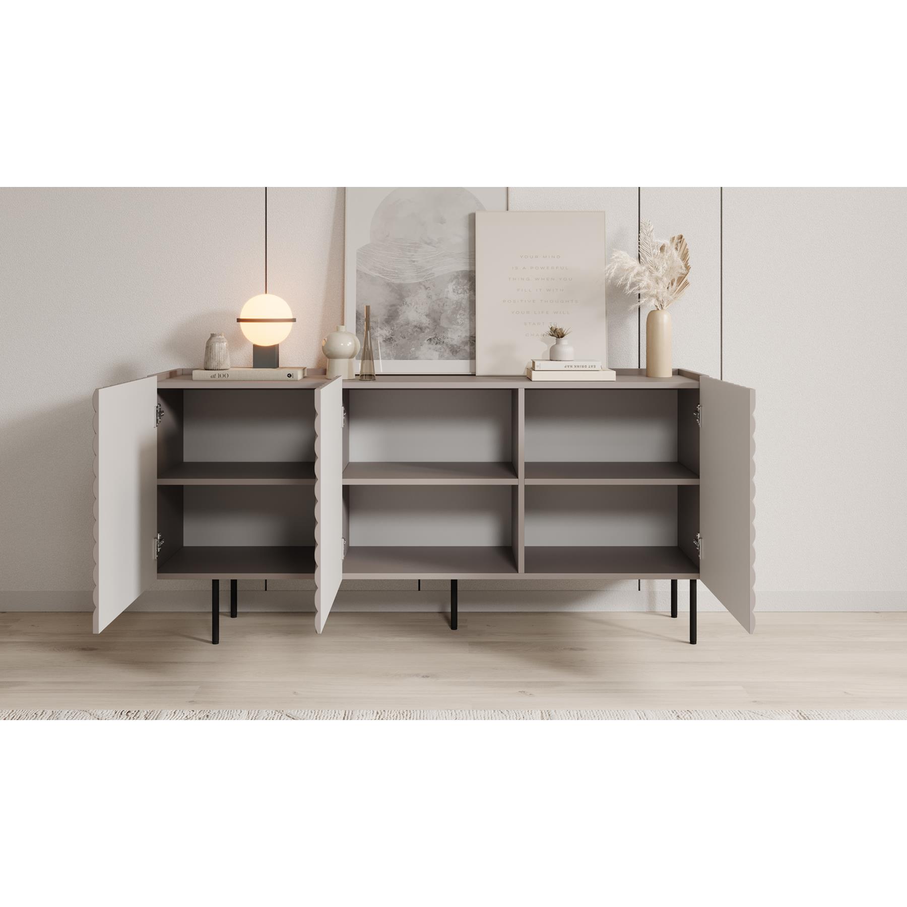 Meubella Dressoir Laguna - Beige - 165 cm