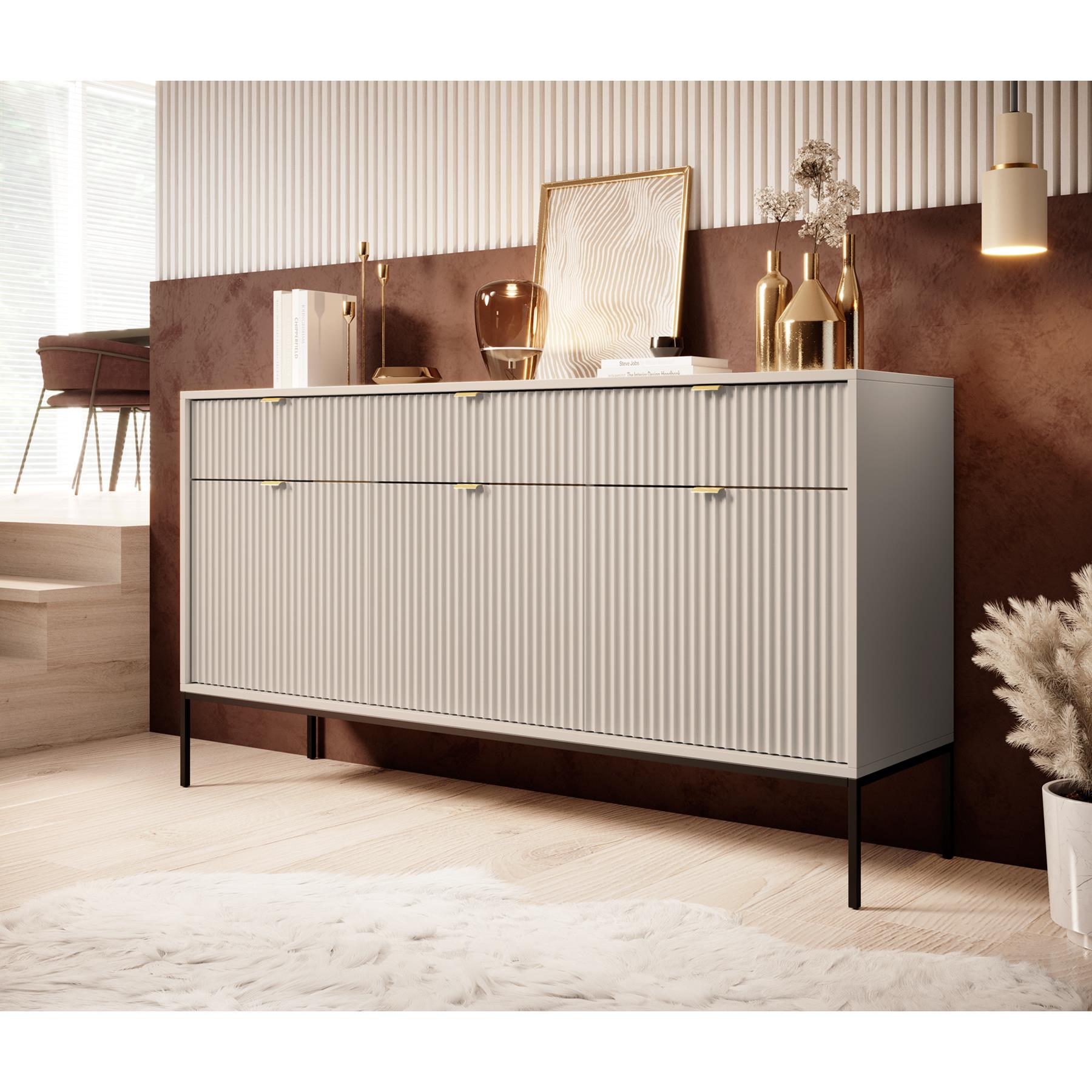 Meubella Dressoir Navil - Beige - 154 cm