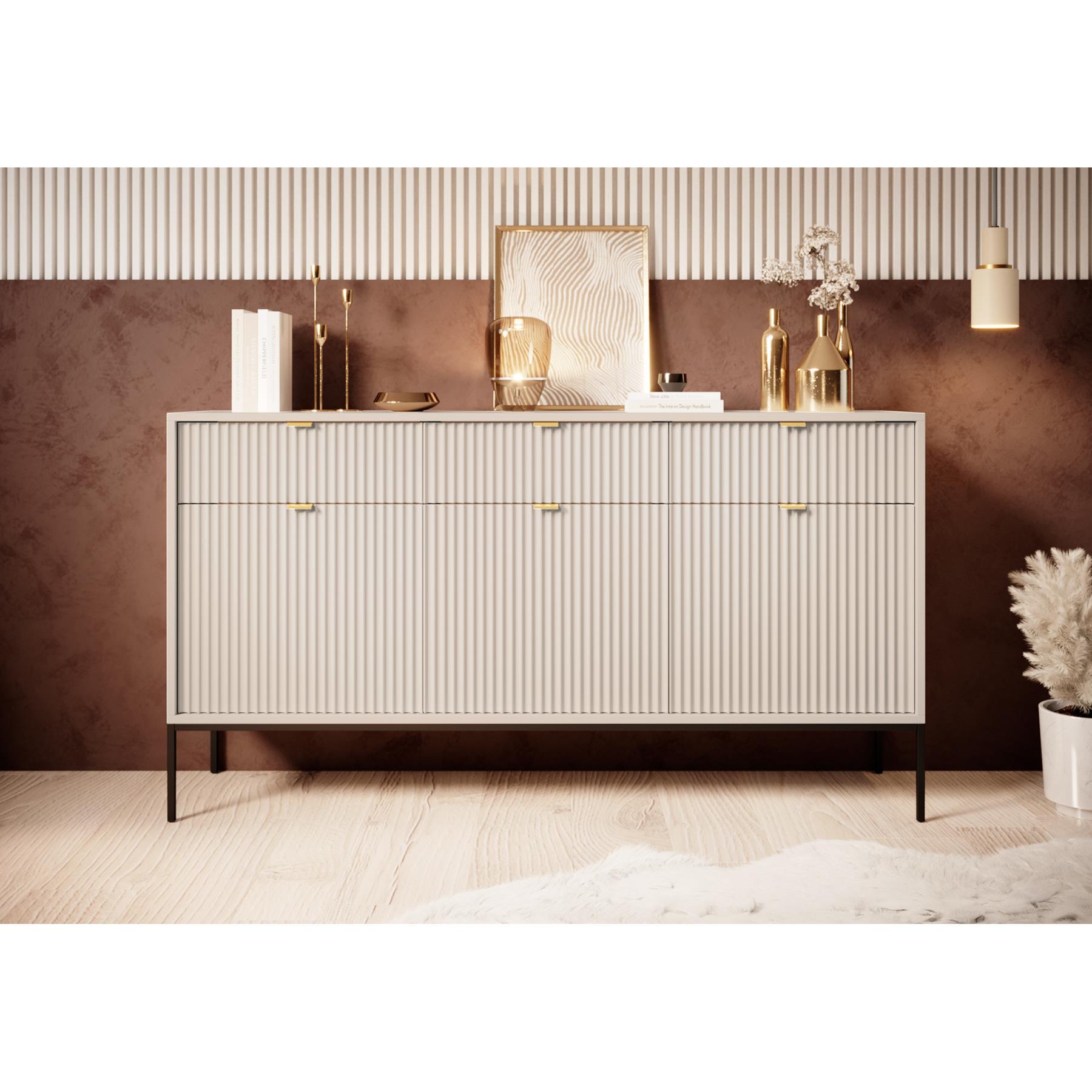 Meubella Dressoir Navil - Beige - 154 cm