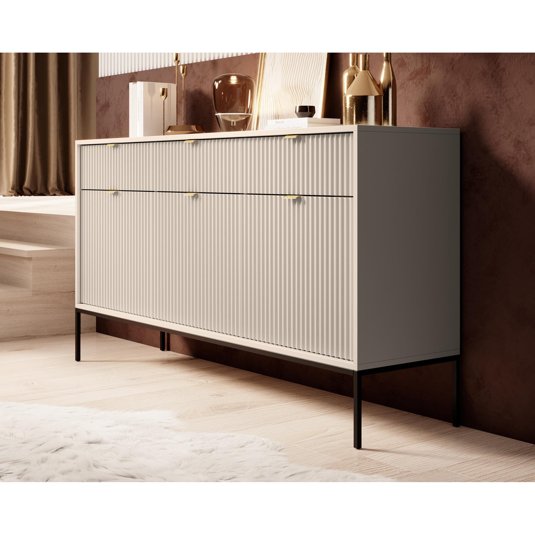 Meubella Dressoir Navil - Beige - 154 cm