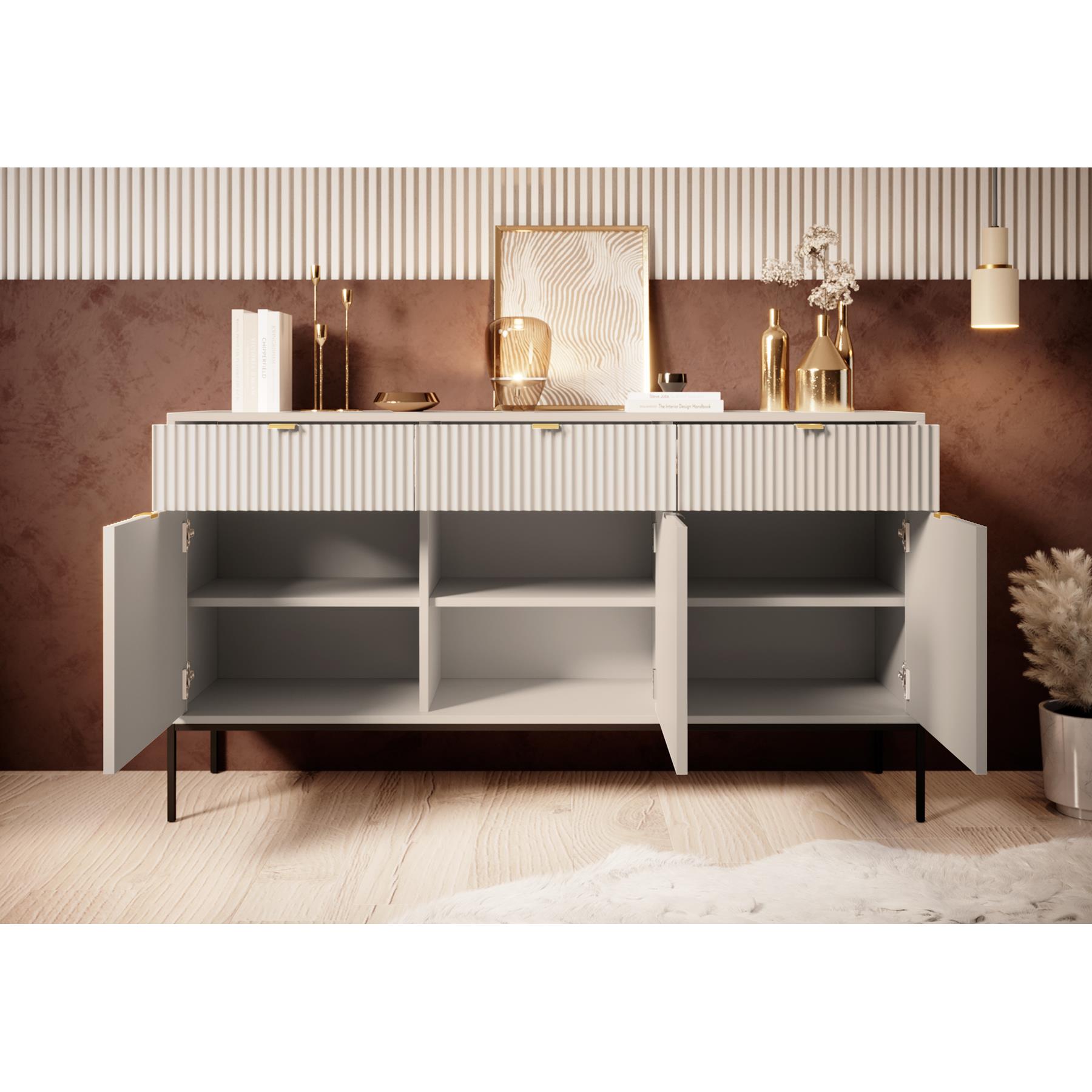 Meubella Dressoir Navil - Beige - 154 cm