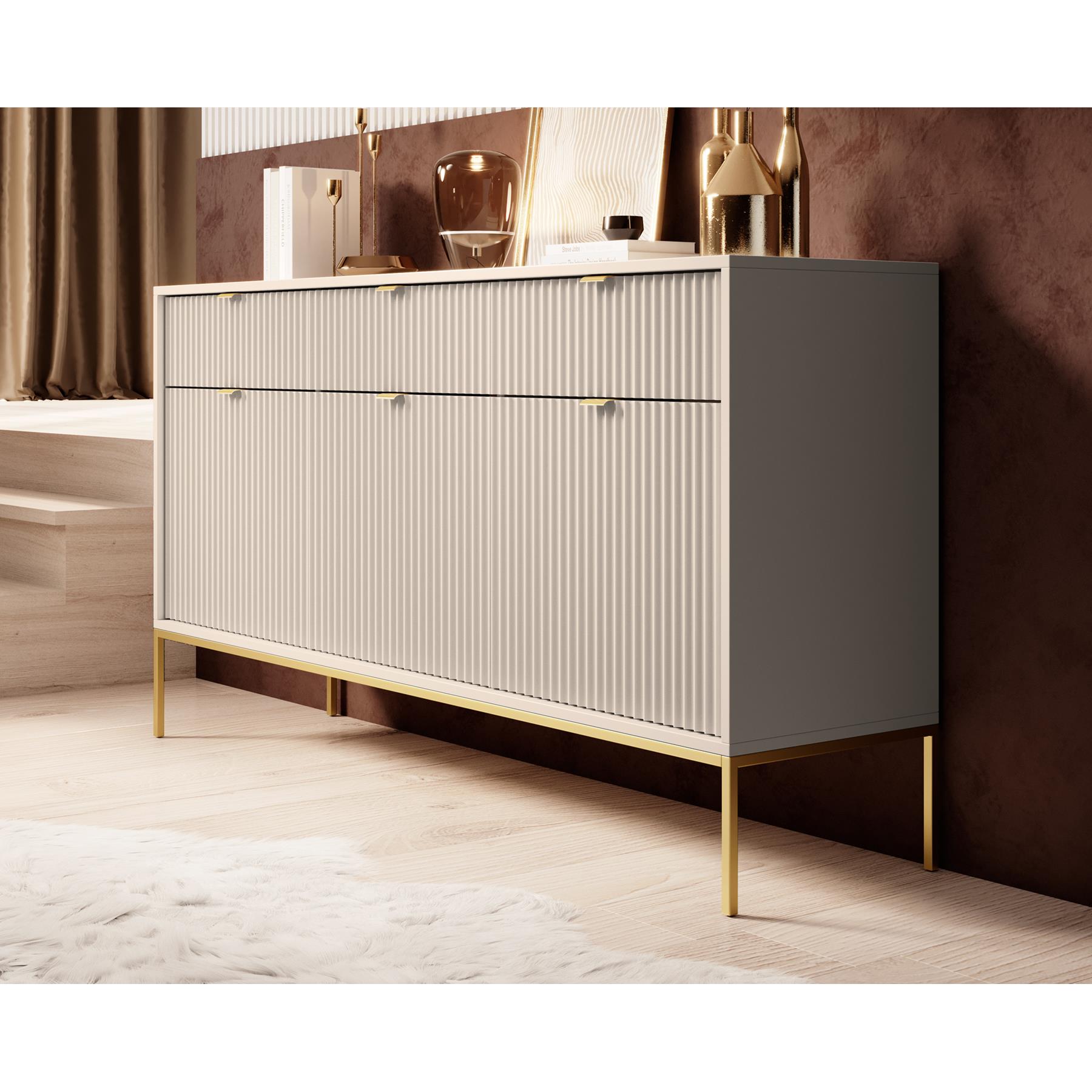 Meubella Dressoir Navil 2 - Beige - 154 cm