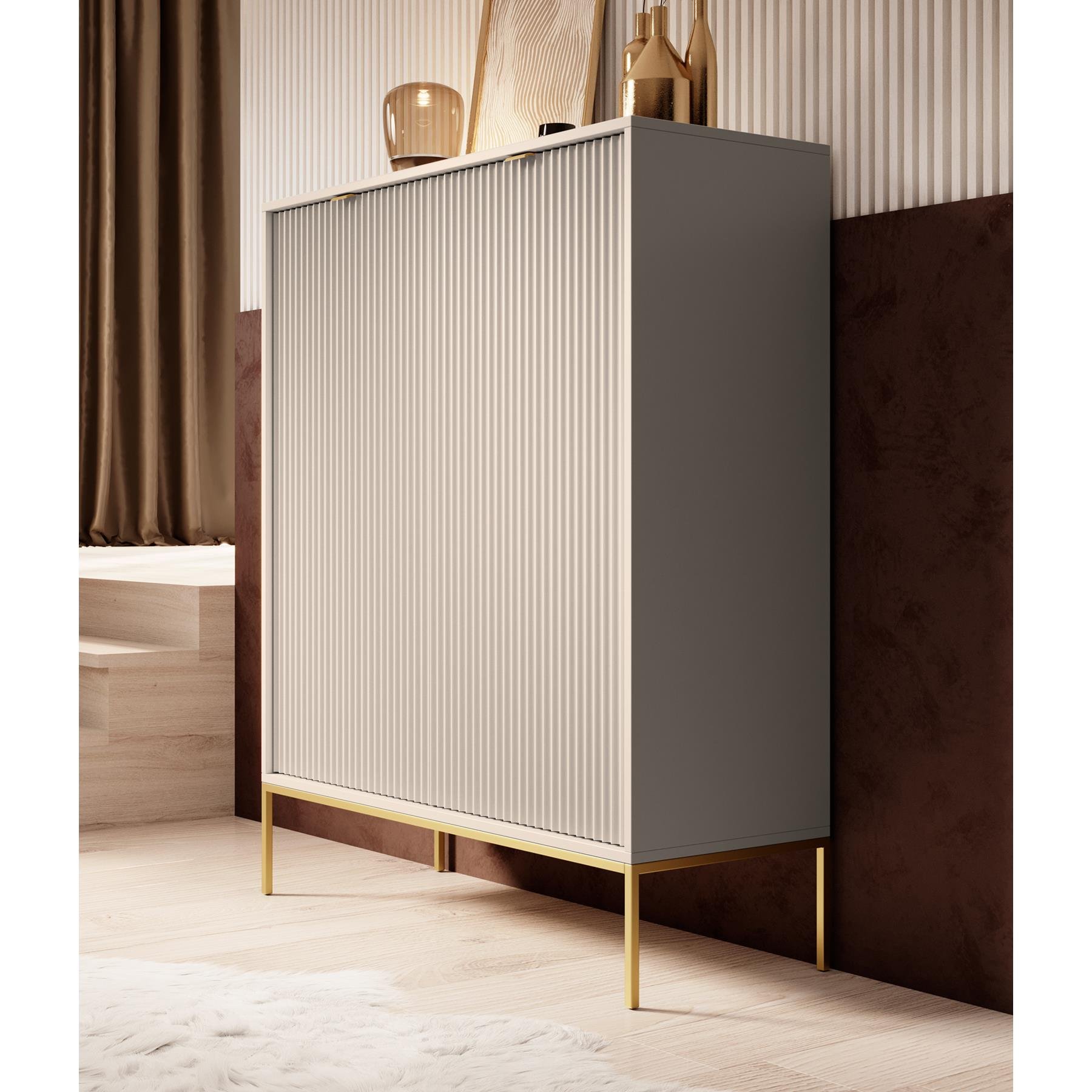 Meubella Dressoir Navil 2 - Beige - 104 cm - Hoog