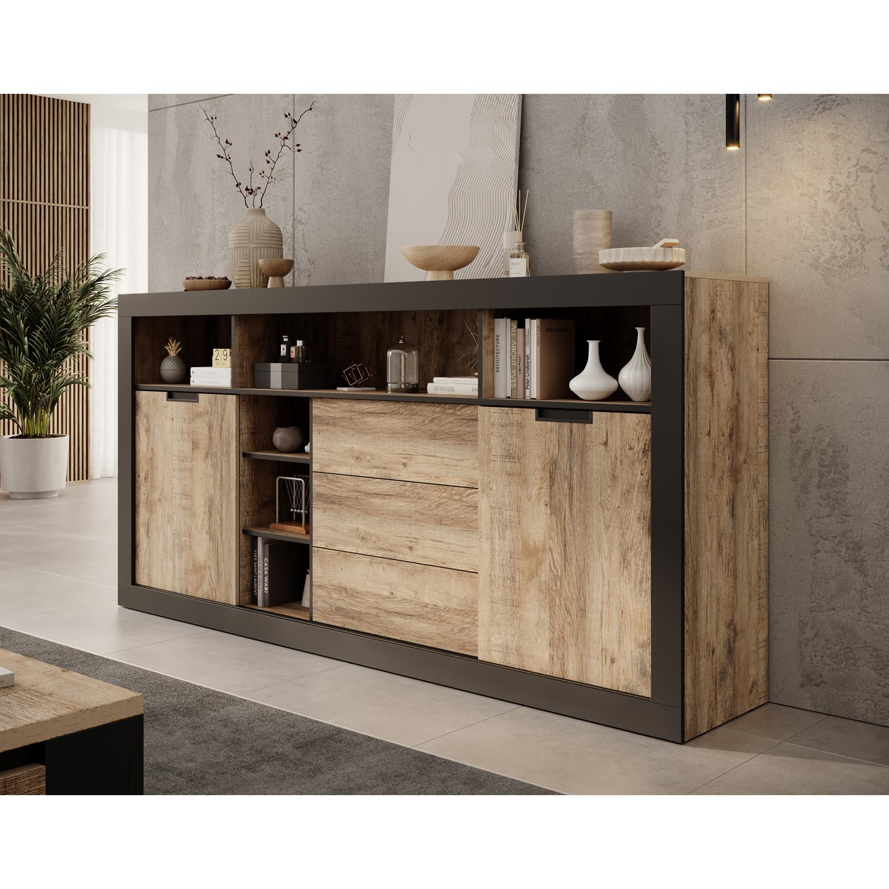 Meubella Dressoir Trinidad 2 - Eiken - 220 cm