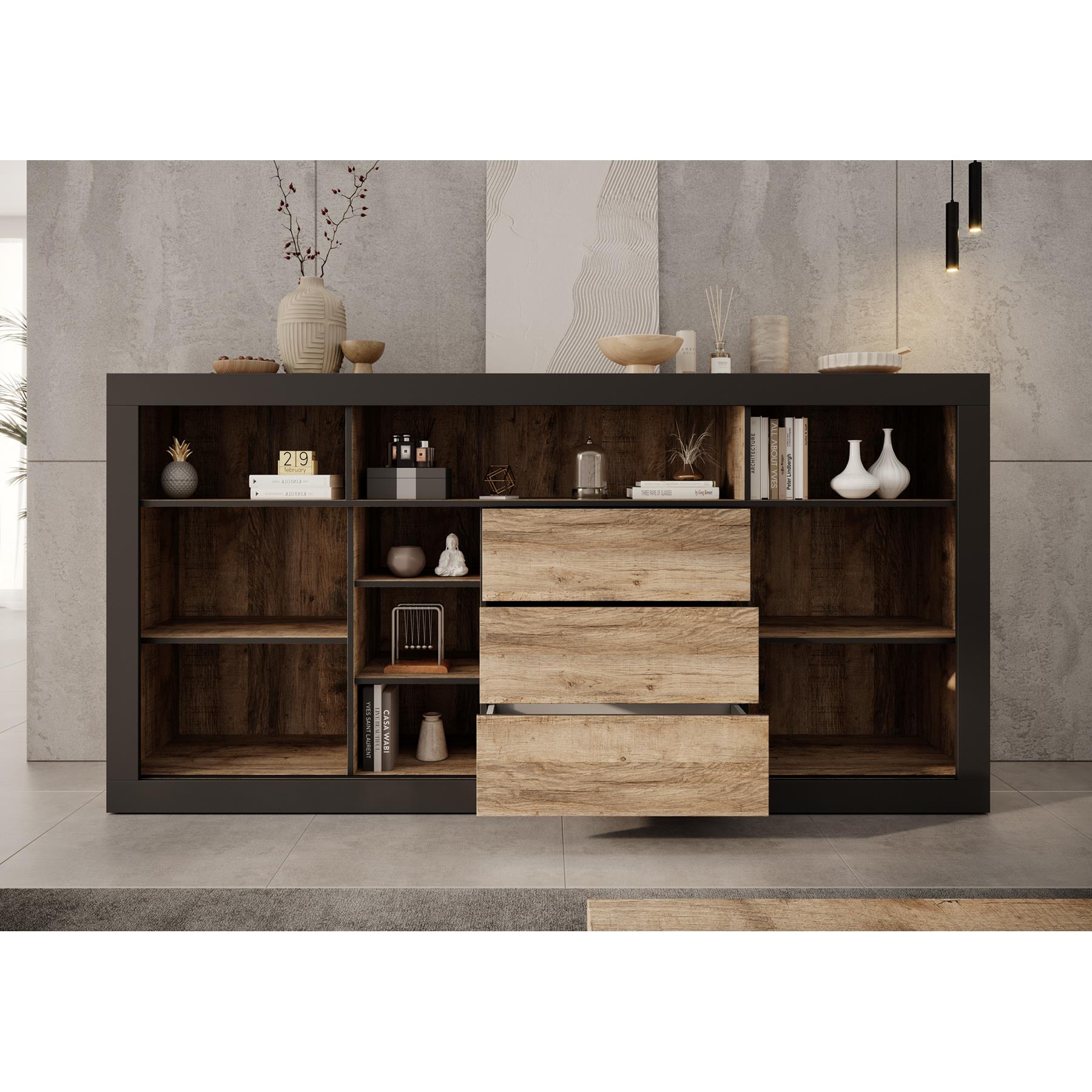 Meubella Dressoir Trinidad 2 - Eiken - 220 cm