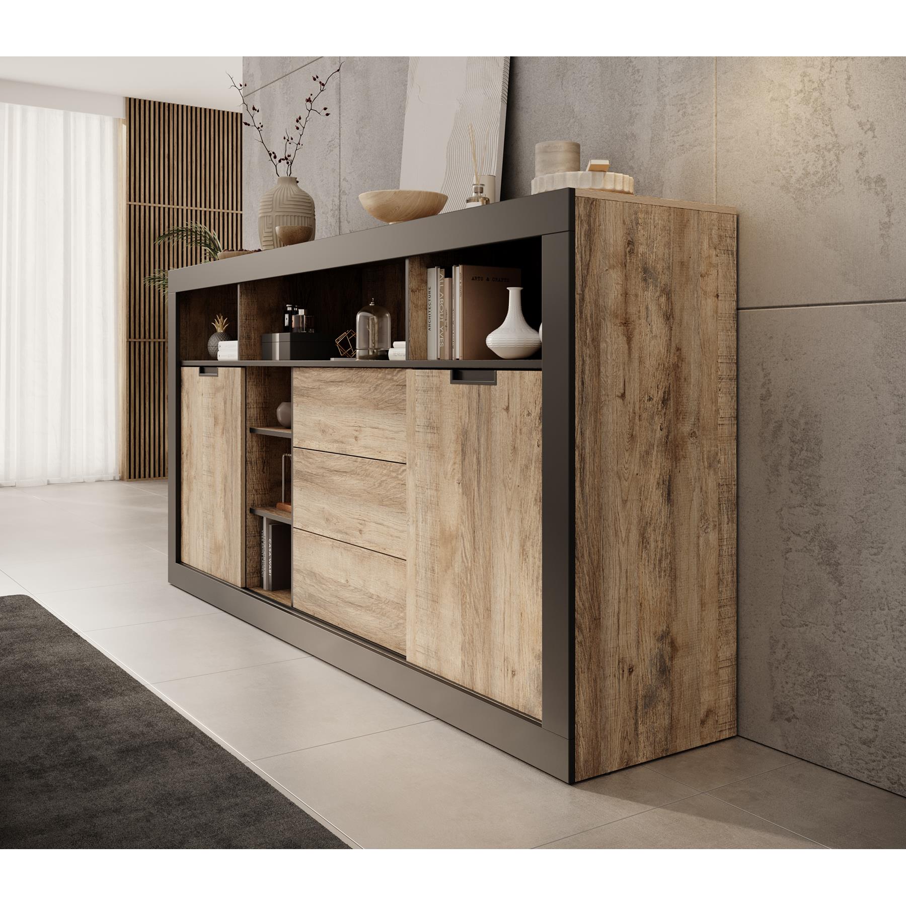 Meubella Dressoir Trinidad 2 - Eiken - 220 cm