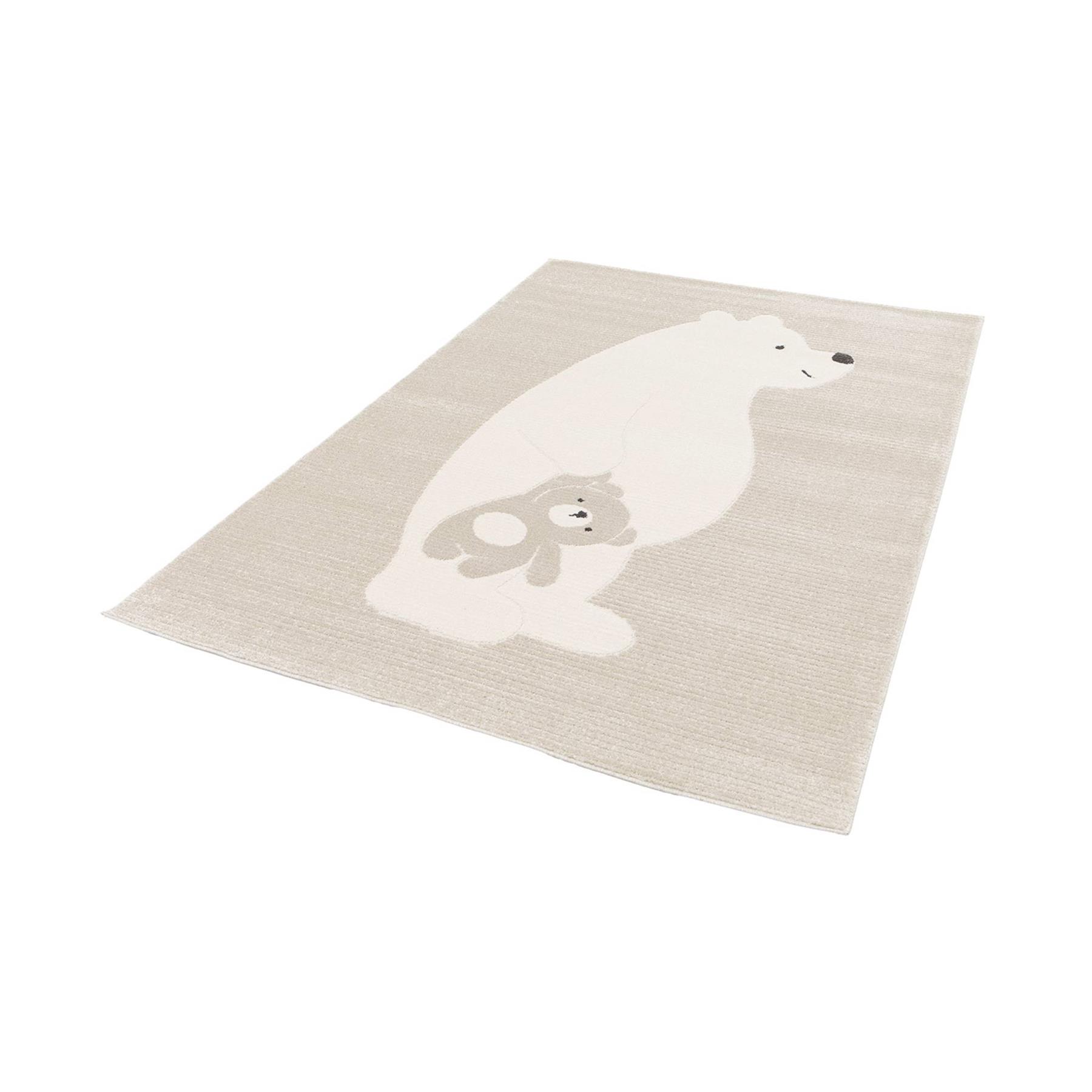 sweeek - Vloerkleed beige|crème, teddybeer