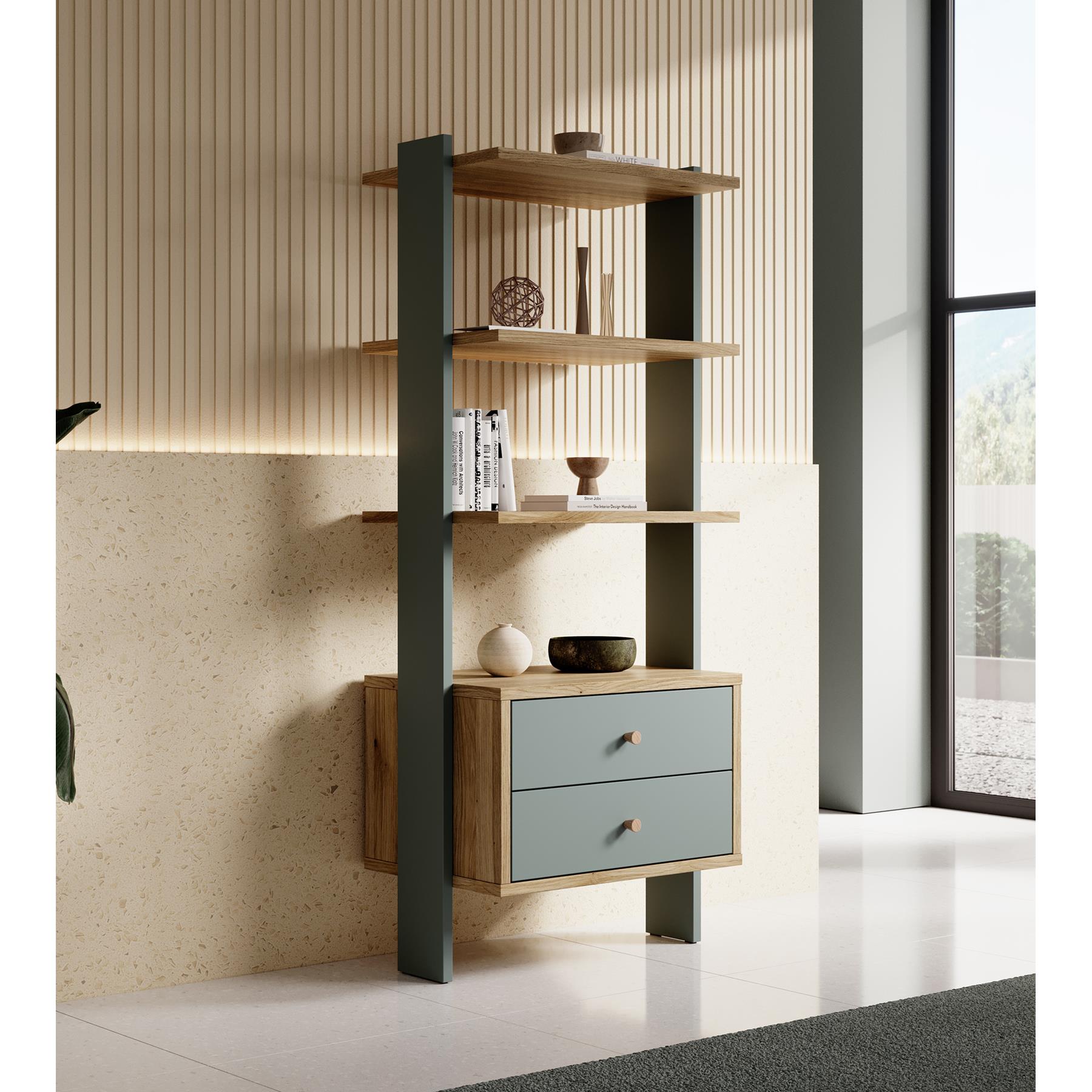 Meubella Boekenkast Wally - Groen - 64 cm