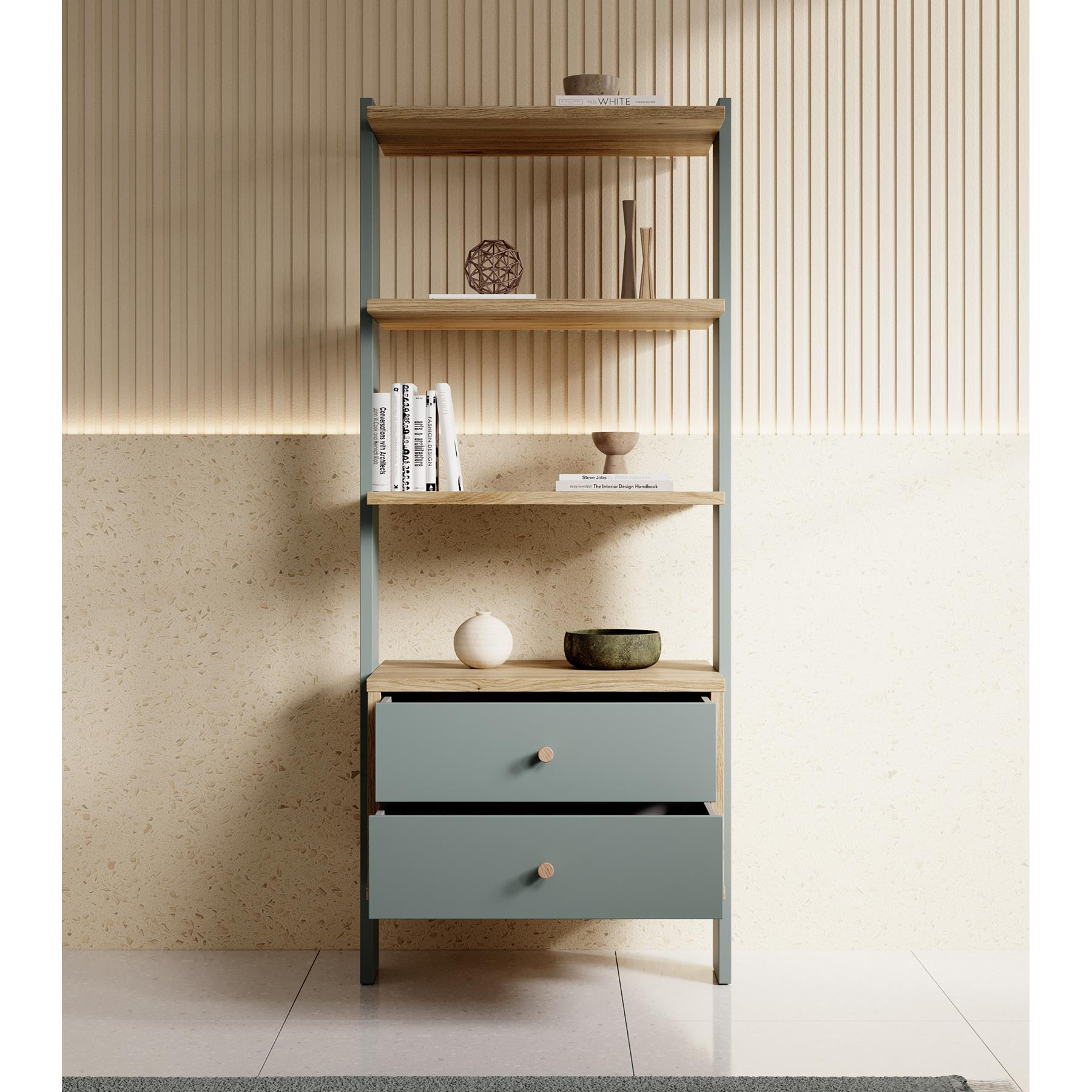 Meubella Boekenkast Wally - Groen - 64 cm