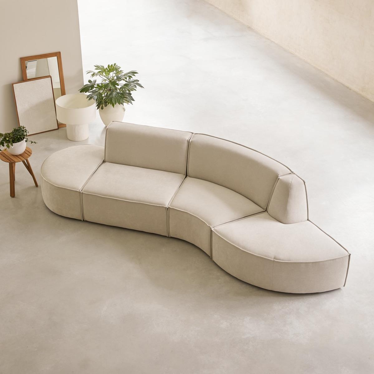 Tikamoon - Modulaire Dario 4-zitsbank in beige stof