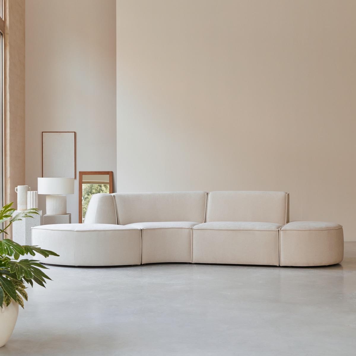 Tikamoon - Modulaire Dario 4-zitsbank in beige stof