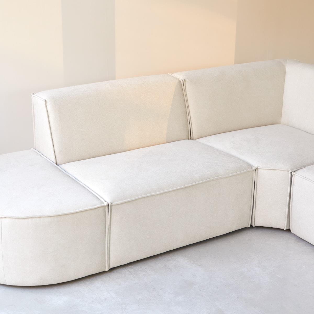 Tikamoon - Modulaire 4|5-zits hoekbank Dario in beige stof