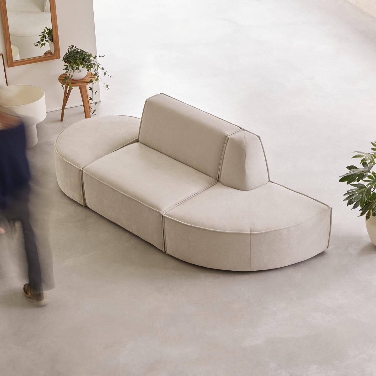 Tikamoon - Modulaire Dario 2-zitsbank in beige stof