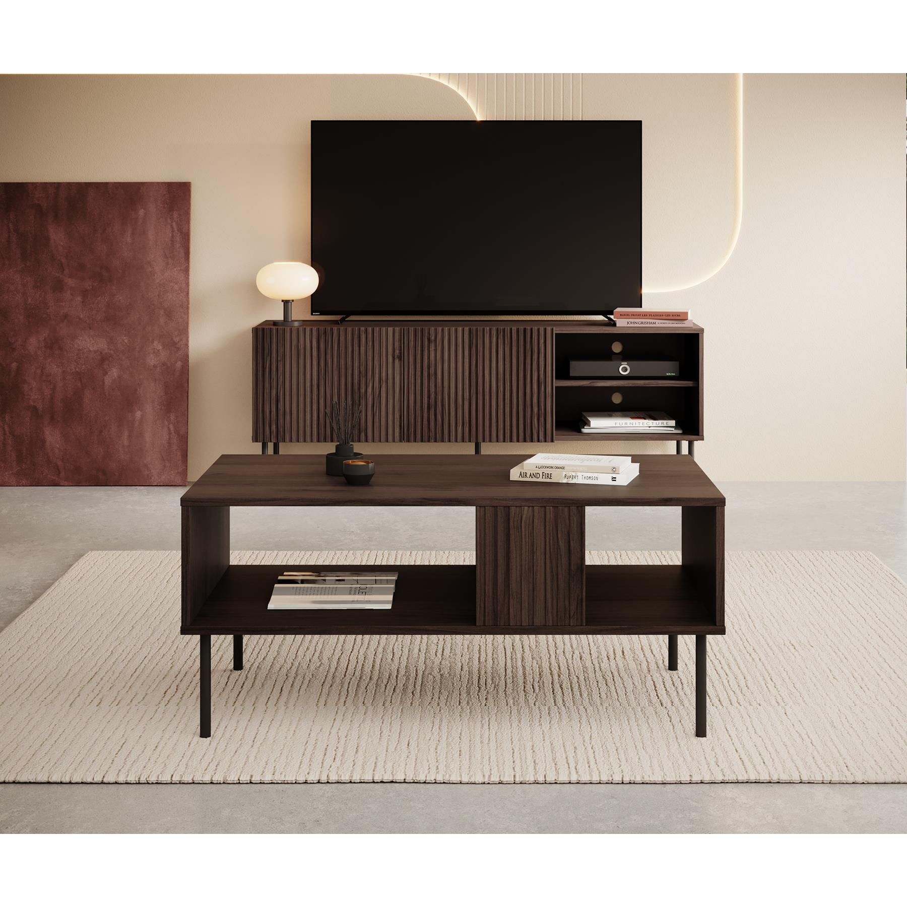 Meubella Salontafel Tartagal - Donkerbruin eiken - 100 cm