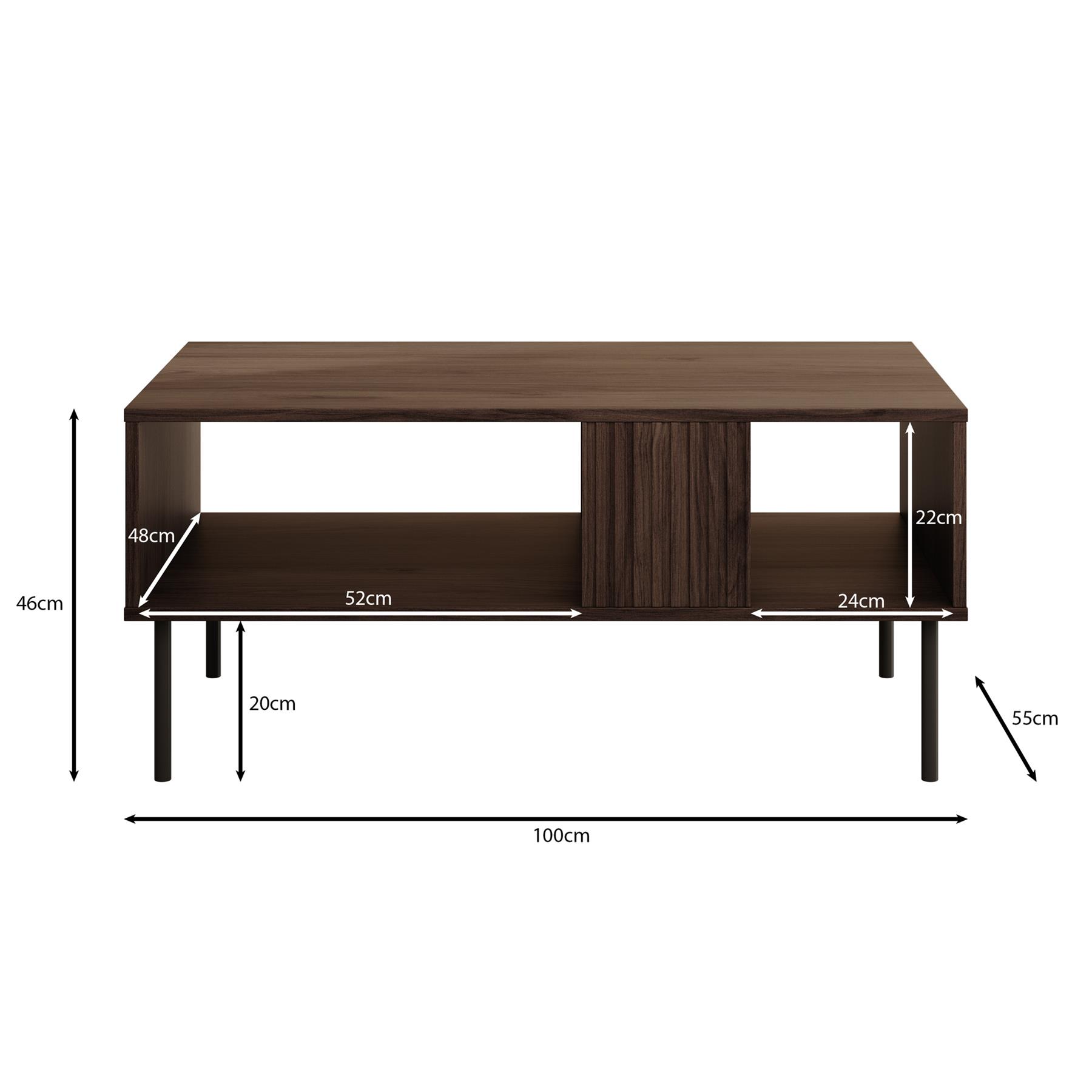Meubella Salontafel Tartagal - Donkerbruin eiken - 100 cm