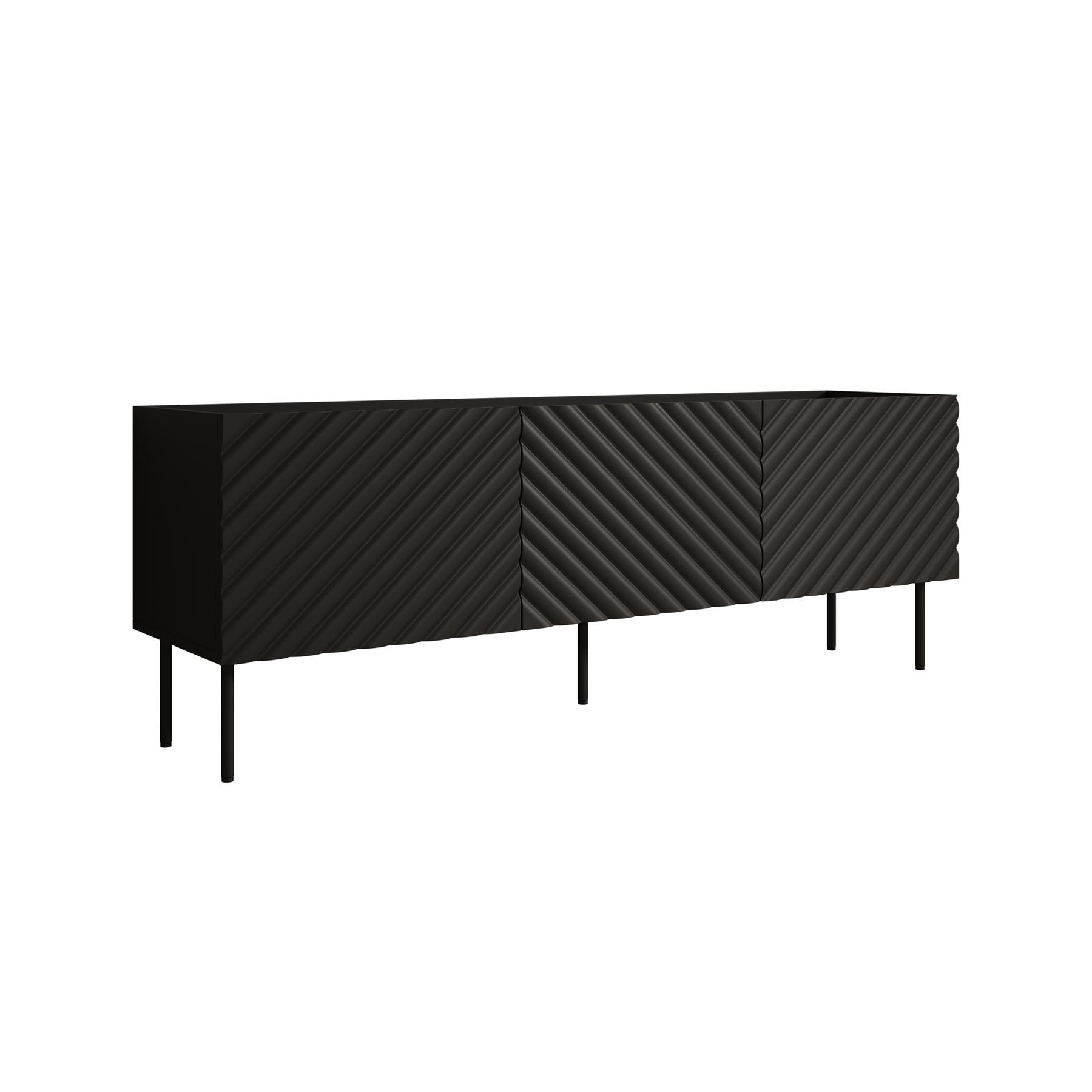 Meubella TV-Meubel Laguna - Zwart - 165 cm
