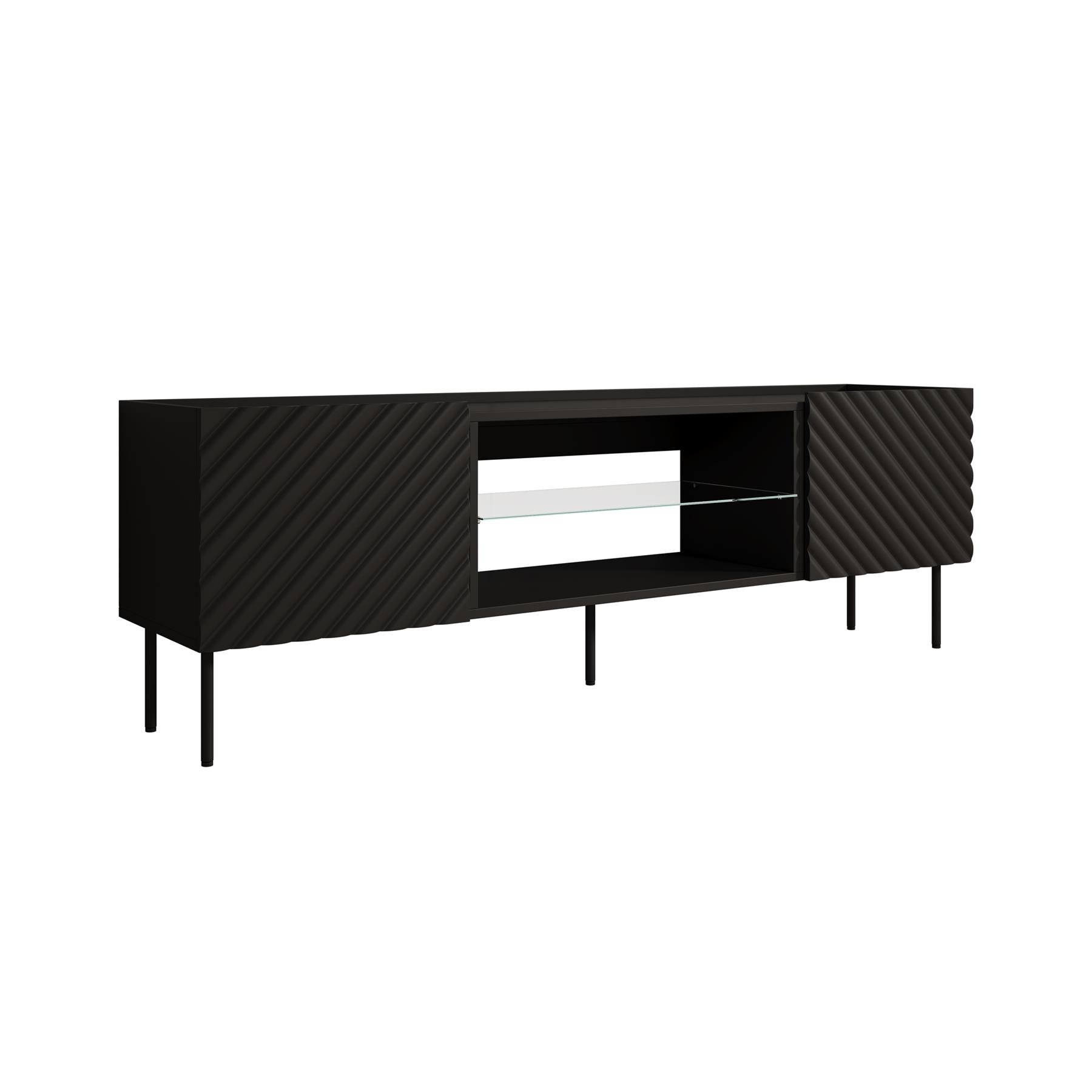Meubella TV-Meubel Laguna - Zwart - 180 cm