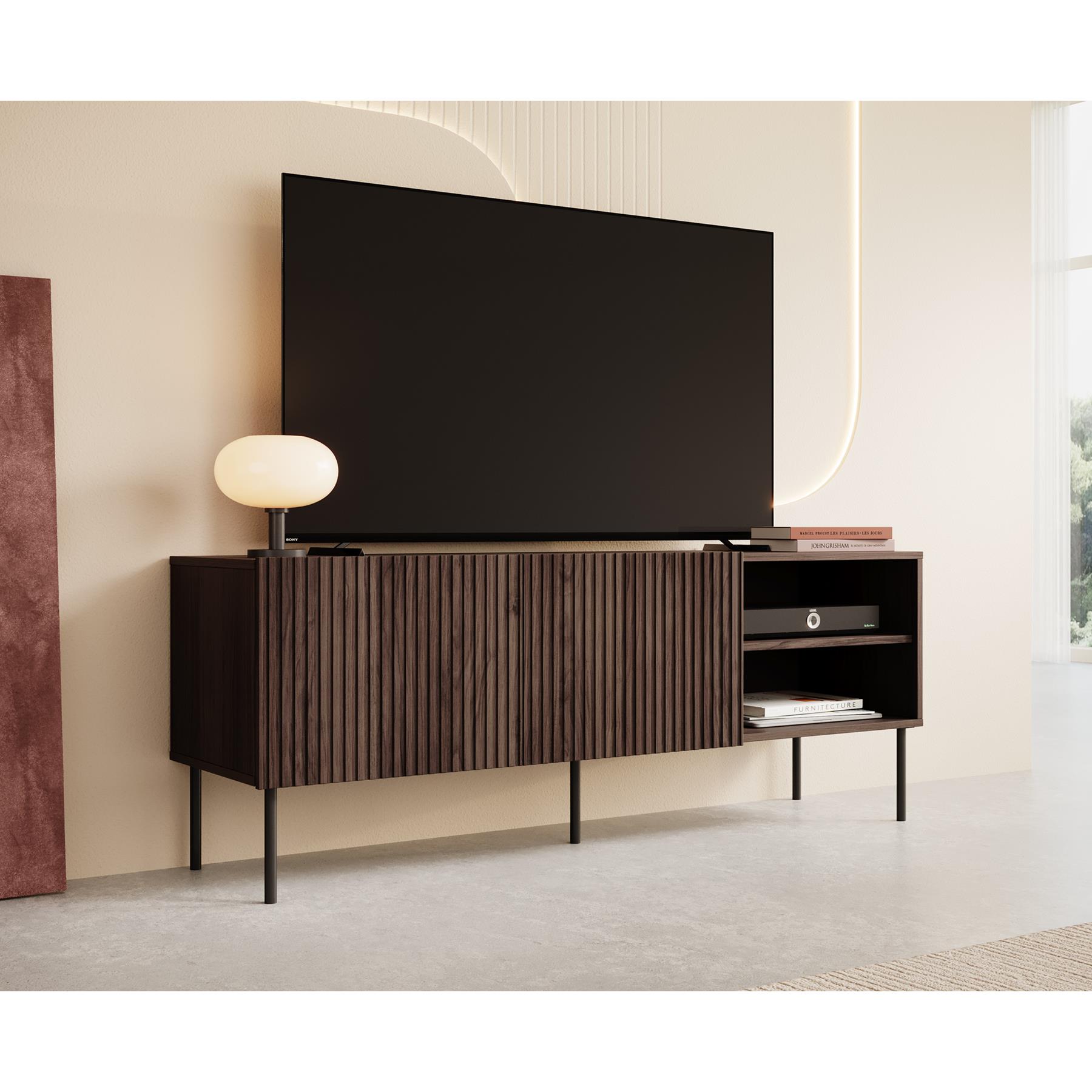 Meubella TV-Meubel Tartagal - Donkerbruin eiken - 150 cm
