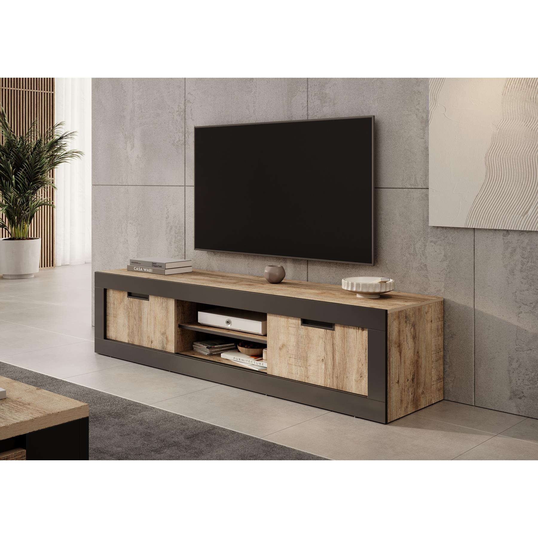 Meubella TV-Meubel Trinidad - Eiken - 180 cm