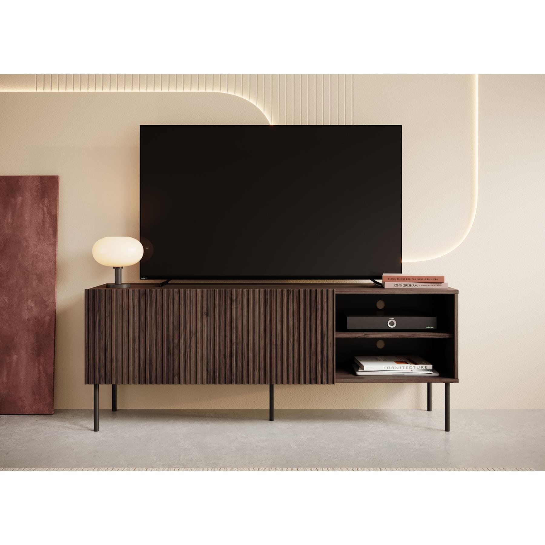 Meubella TV-Meubel Tartagal - Donkerbruin eiken - 150 cm