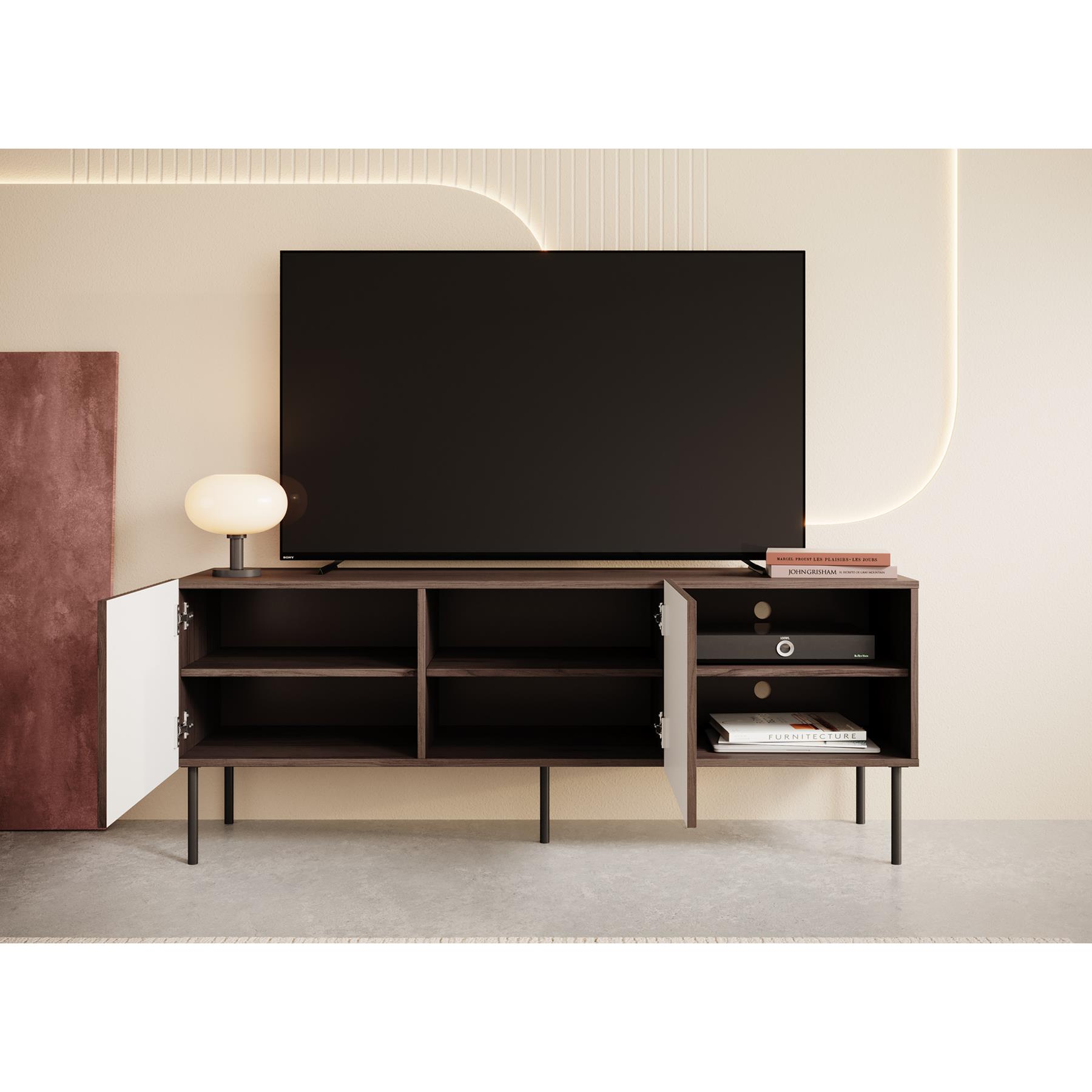 Meubella TV-Meubel Tartagal - Donkerbruin eiken - 150 cm